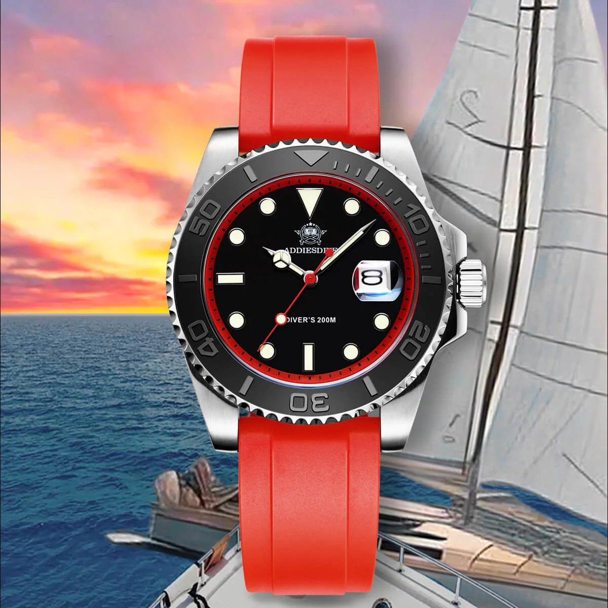 ADDIESDIVE 41mm Sports Quartz Watch Waterproof 200M (AD2040) - Image 13