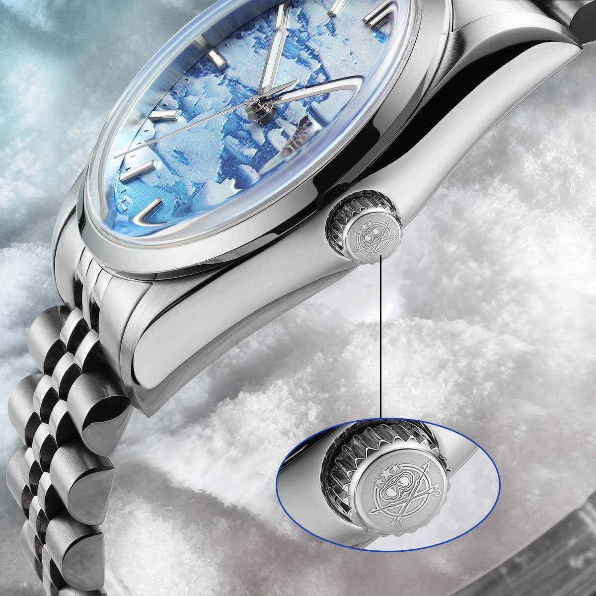 Addiesdive 39mm 3D Glacier Polar Bear Dial Automatic Watch （AD2042） - Image 6