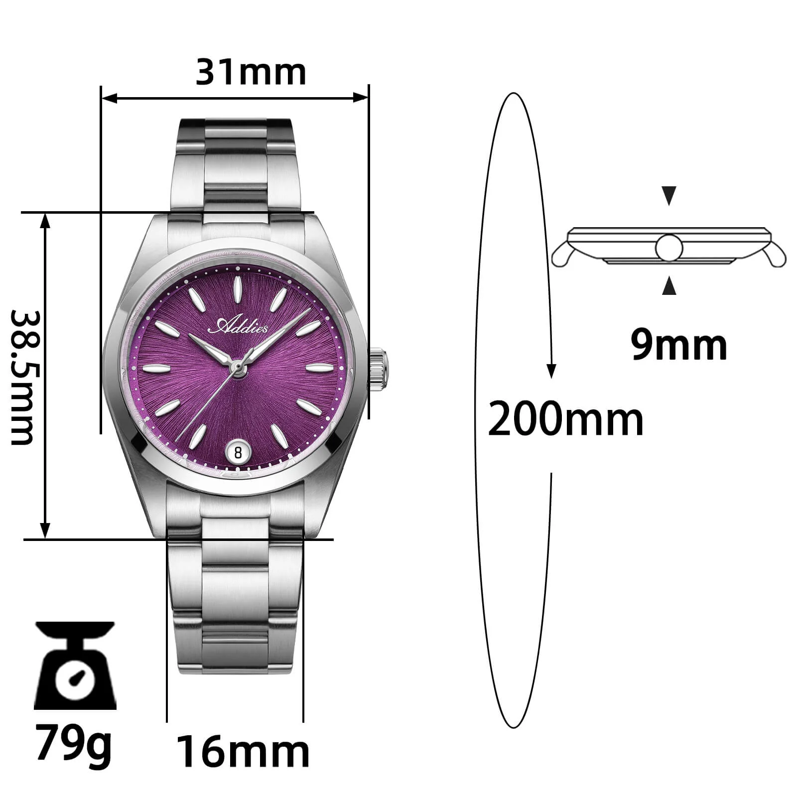 Addies 31mm Women’s Luxury Quartz Watch AW25907 - Image 18