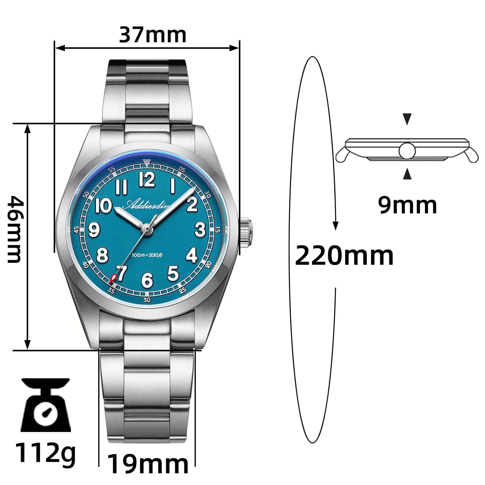 🔥Summer Sale🔥ADDIESDIVE 36mm Super 2035 Movement Quartz Watch AD2521 - Image 10