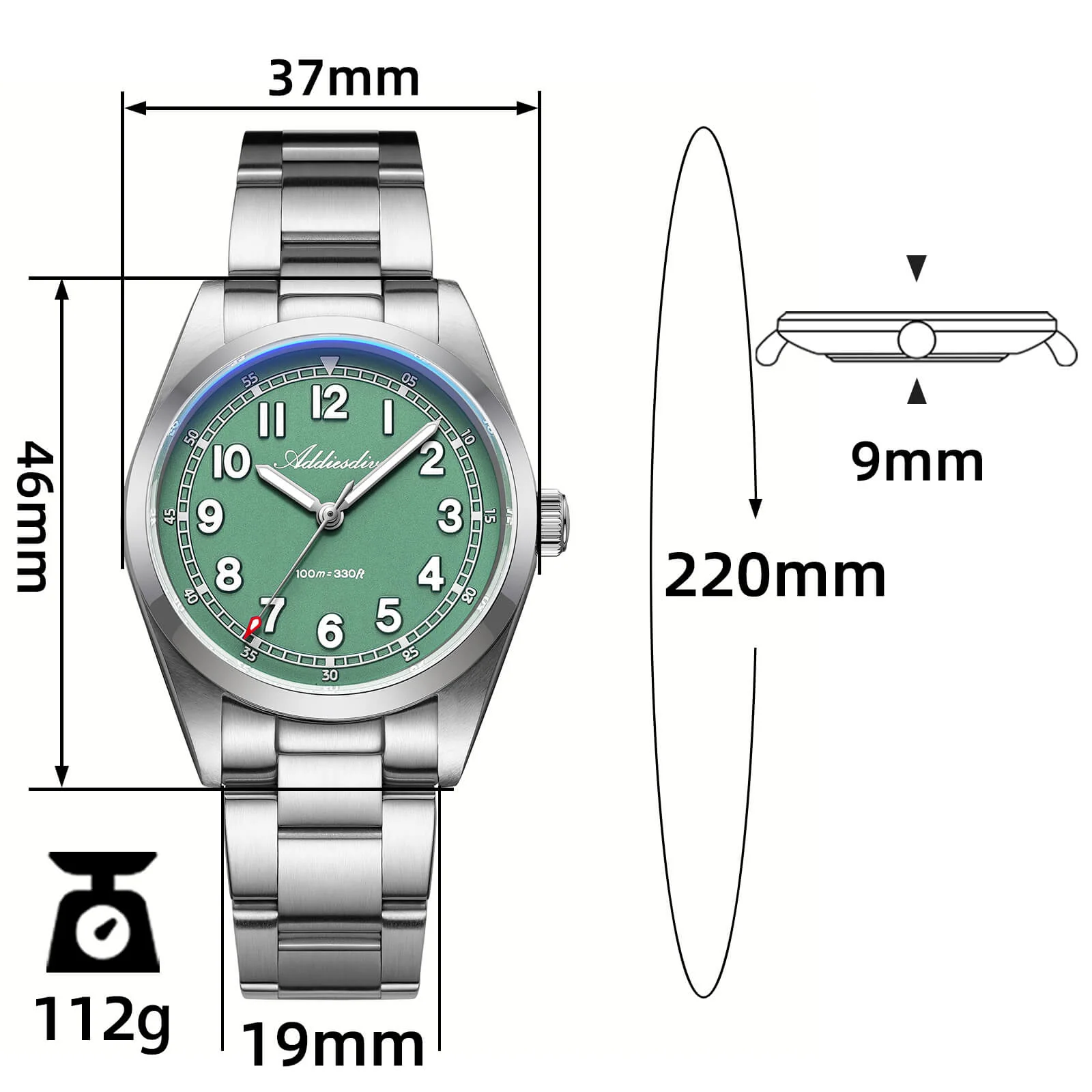 🔥Summer Sale🔥ADDIESDIVE 36mm Super 2035 Movement Quartz Watch AD2521 - Image 18