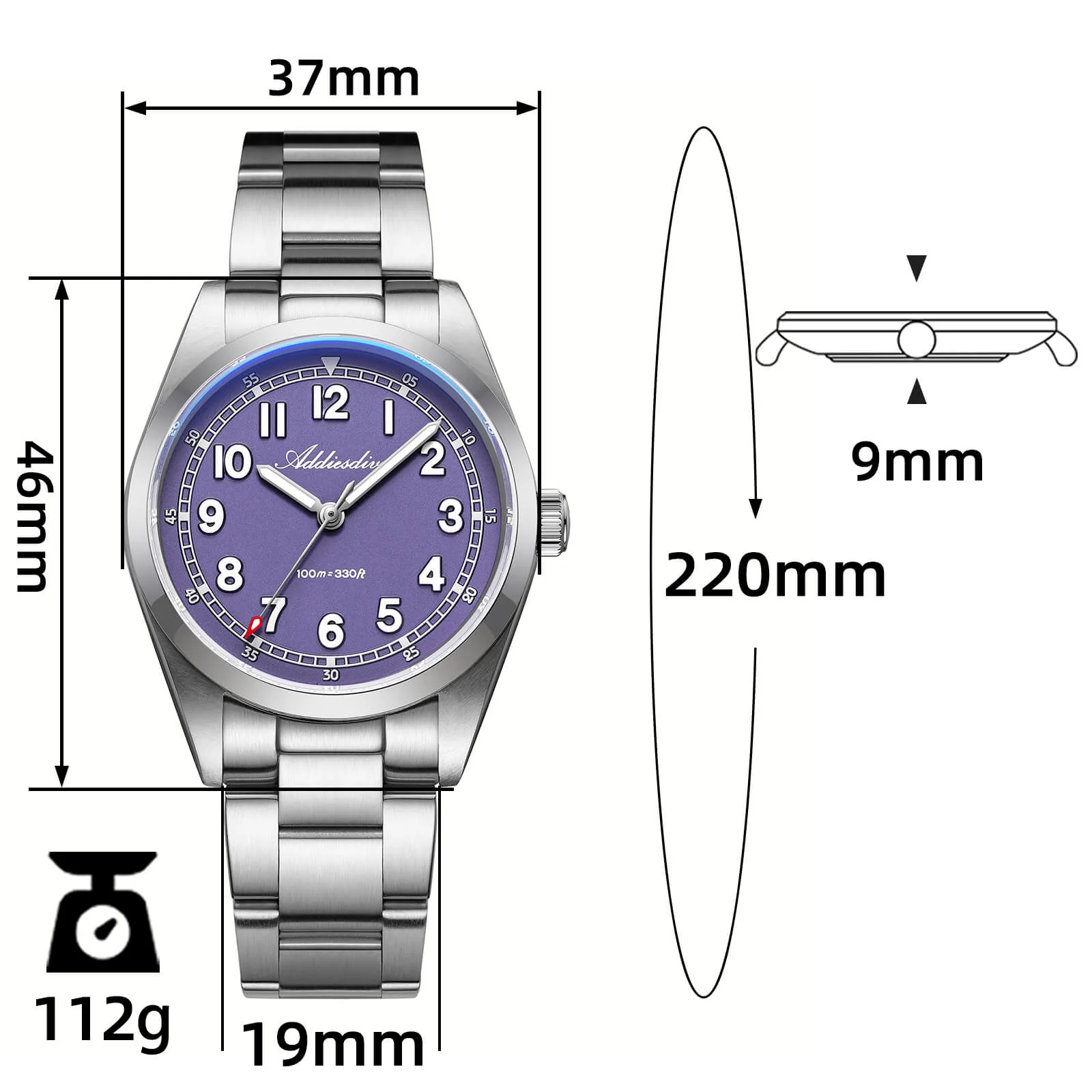 🔥Summer Sale🔥ADDIESDIVE 36mm Super 2035 Movement Quartz Watch AD2521 - Image 25