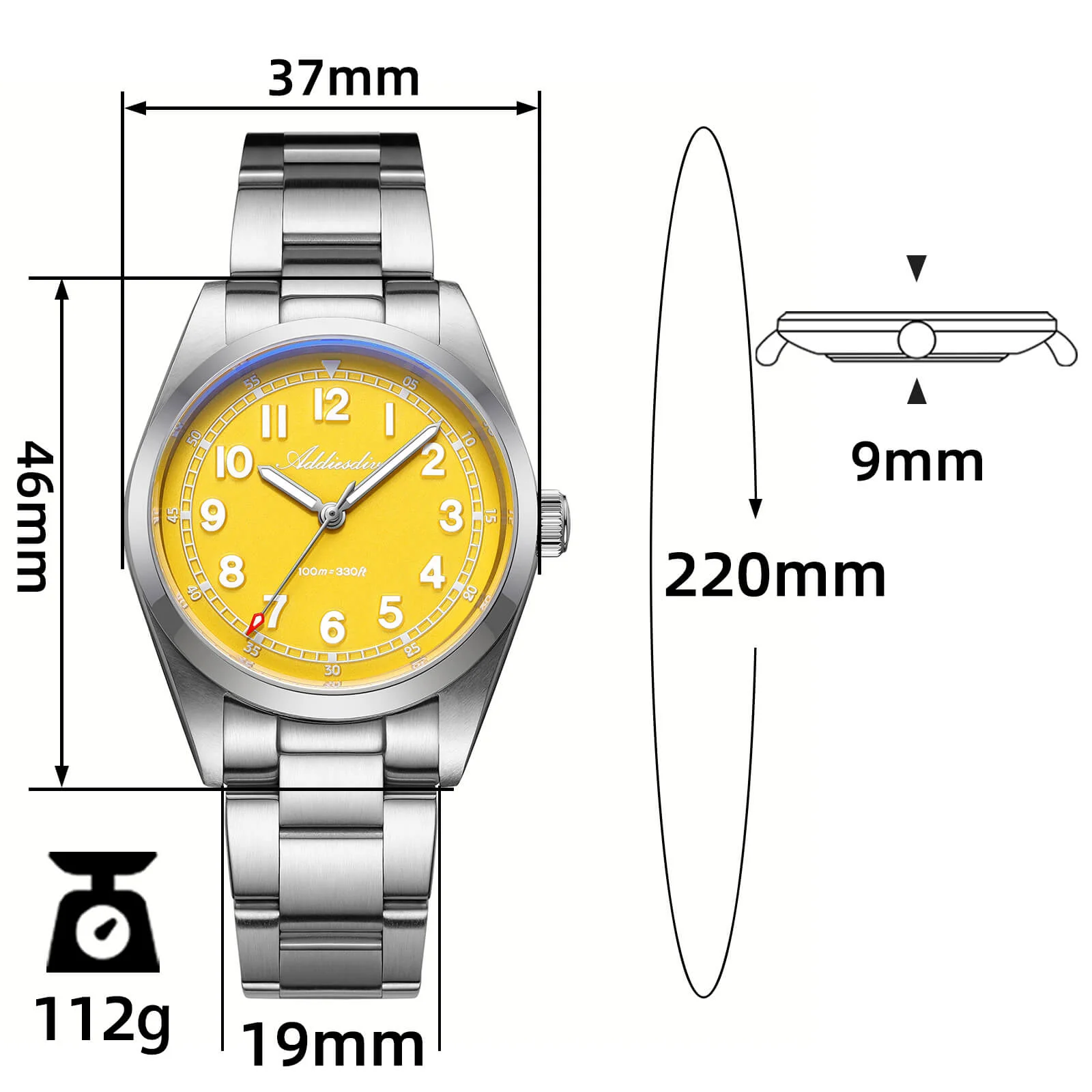🔥Summer Sale🔥ADDIESDIVE 36mm Super 2035 Movement Quartz Watch AD2521 - Image 8