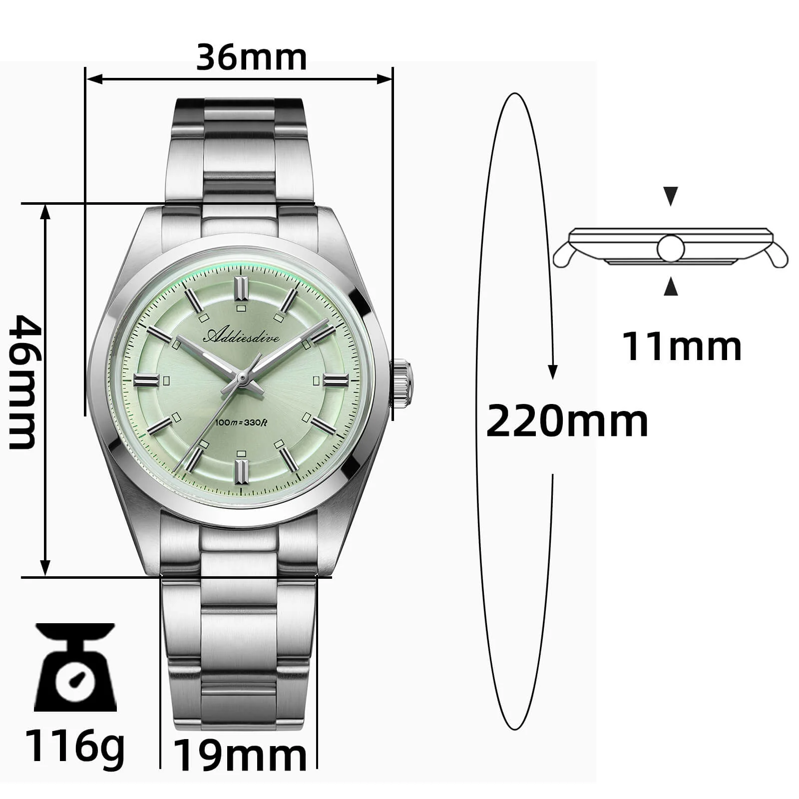 🔥Summer Sale🔥Addiesdive 36mm VH31 Explorer Style Watch AD2515 - Image 12