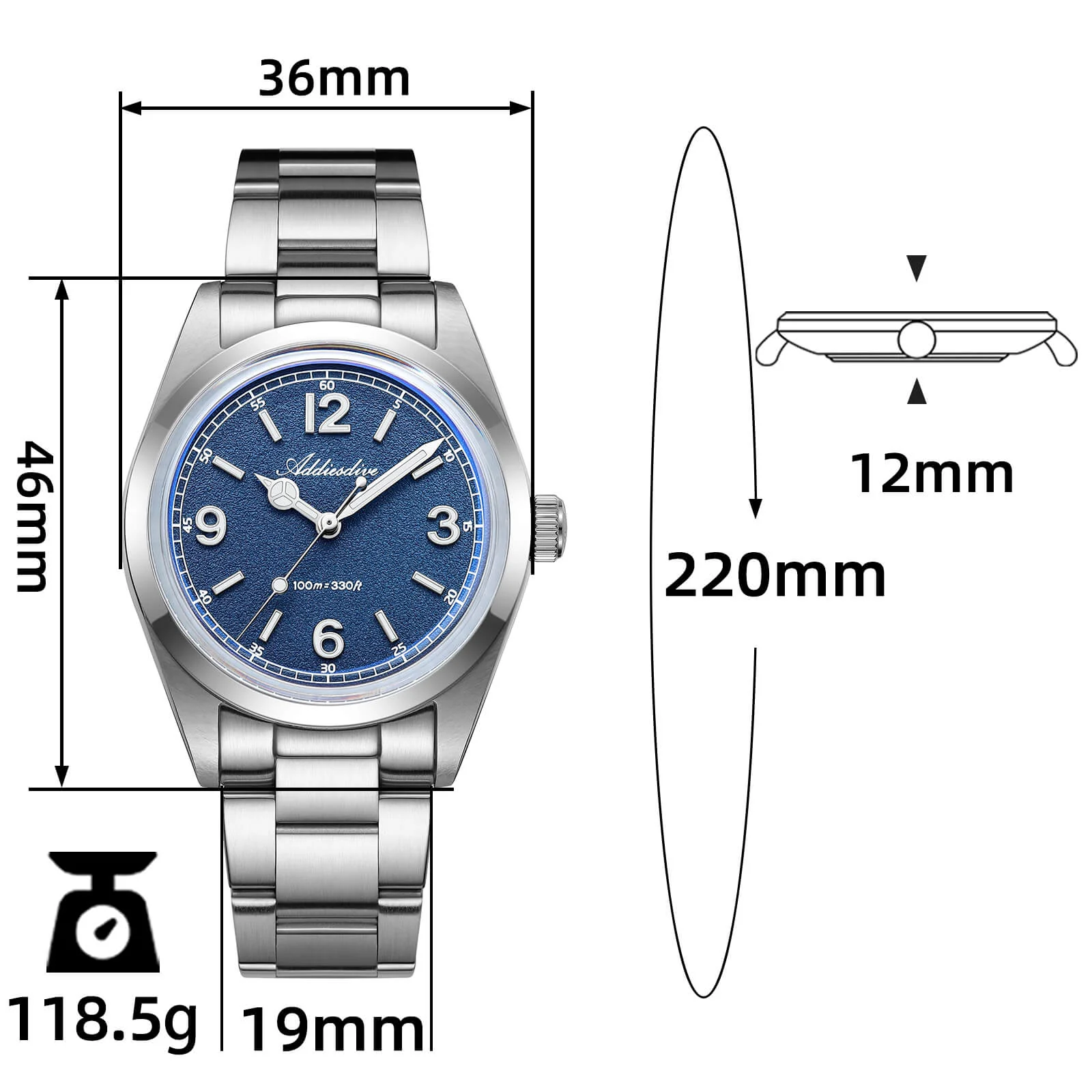 🔥Summer Sale🔥ADDIESDIVE 36mm VH31 Quartz Watch AD2518 - Image 2