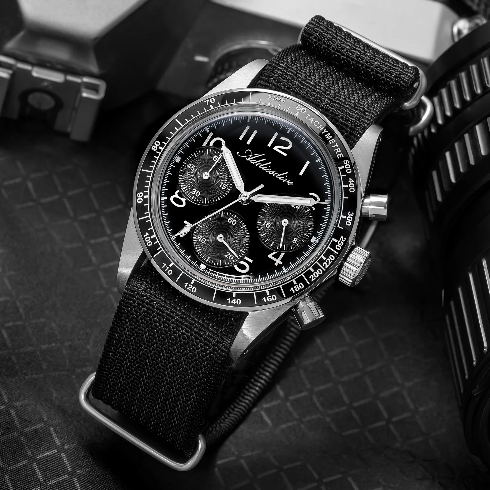 🔥Summer Sale🔥ADDIESDIVE 37mm VK63/0S20 Triple-Register Chronograph Watch AD2517/AD2543 - Image 10