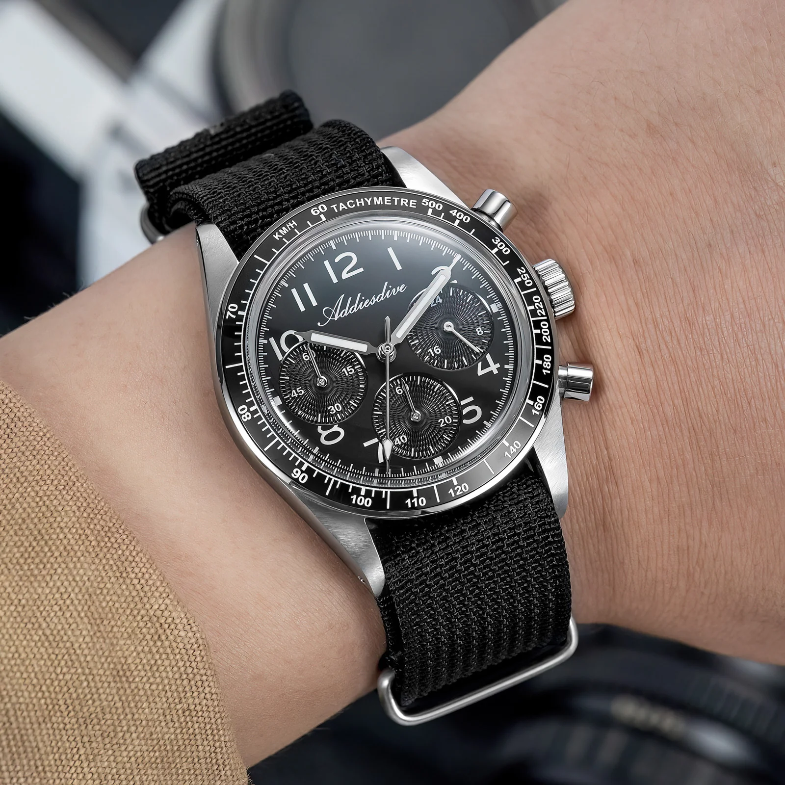 🔥Summer Sale🔥ADDIESDIVE 37mm VK63/0S20 Triple-Register Chronograph Watch AD2517/AD2543 - Image 11