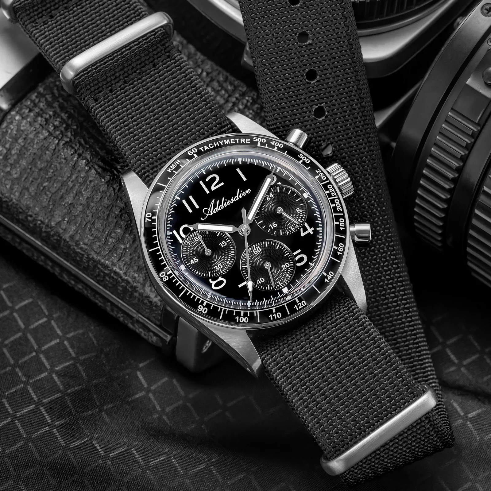 🔥Summer Sale🔥ADDIESDIVE 37mm VK63/0S20 Triple-Register Chronograph Watch AD2517/AD2543 - Image 9