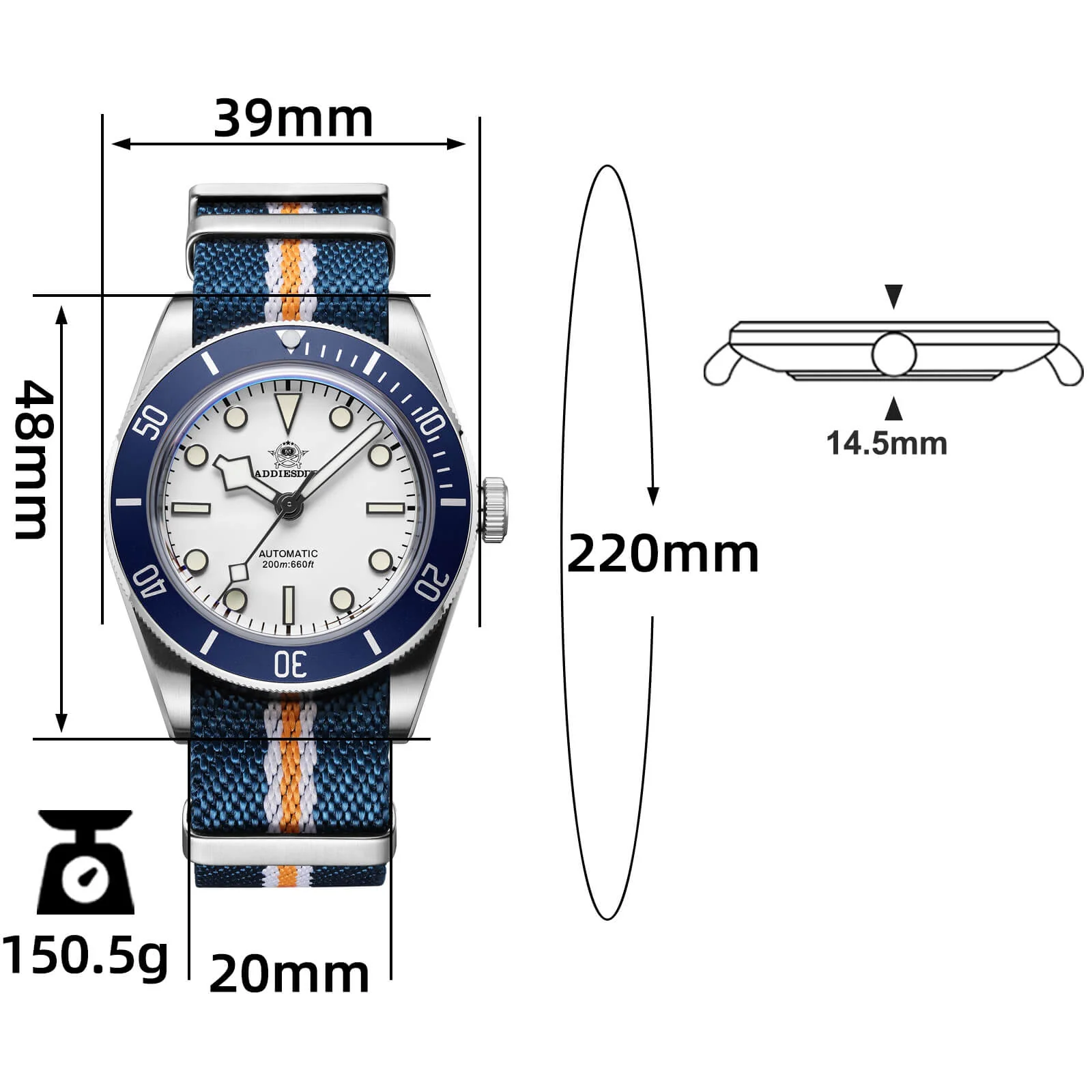 ADDIESDIVE 39mm BB58 Automatic Watch AD2043 - Image 29