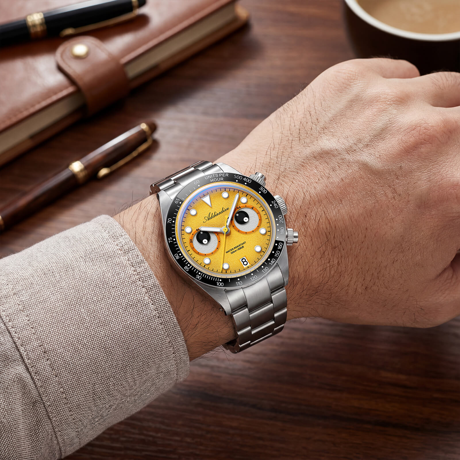 ADDIESDIVE 40mm VK64 Quartz Chronograph Eye Dial Watch AD2557 - Image 11