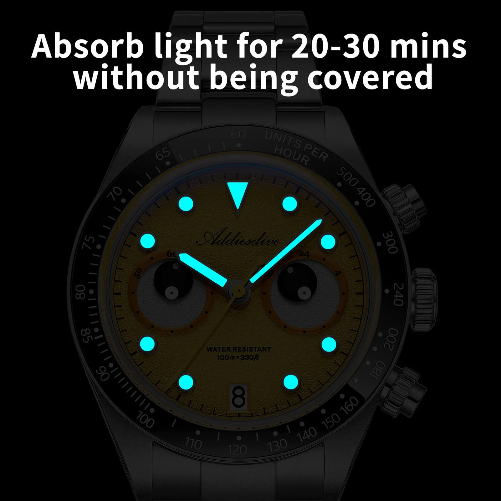 ADDIESDIVE 40mm VK64 Quartz Chronograph Eye Dial Watch AD2557 - Image 13