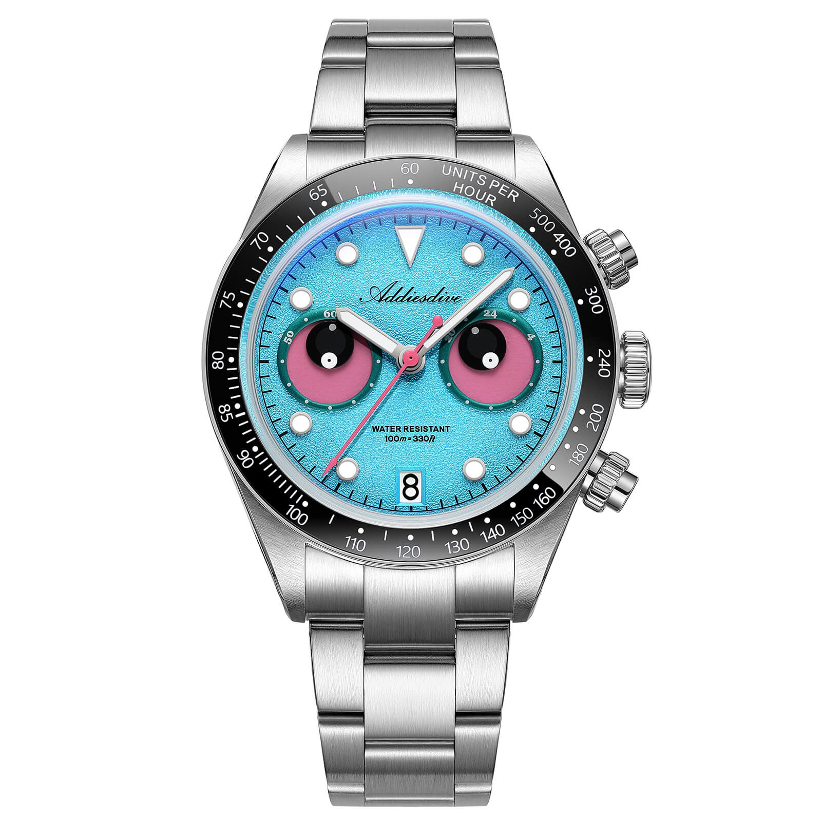 ADDIESDIVE 40mm VK64 Quartz Chronograph Eye Dial Watch AD2557 - Image 14