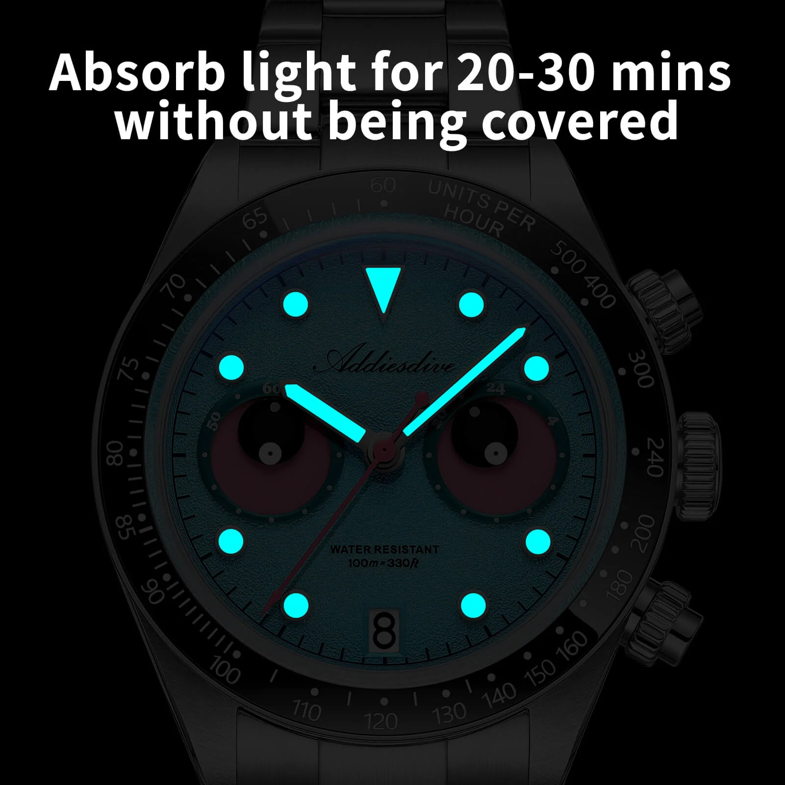 ADDIESDIVE 40mm VK64 Quartz Chronograph Eye Dial Watch AD2557 - Image 16