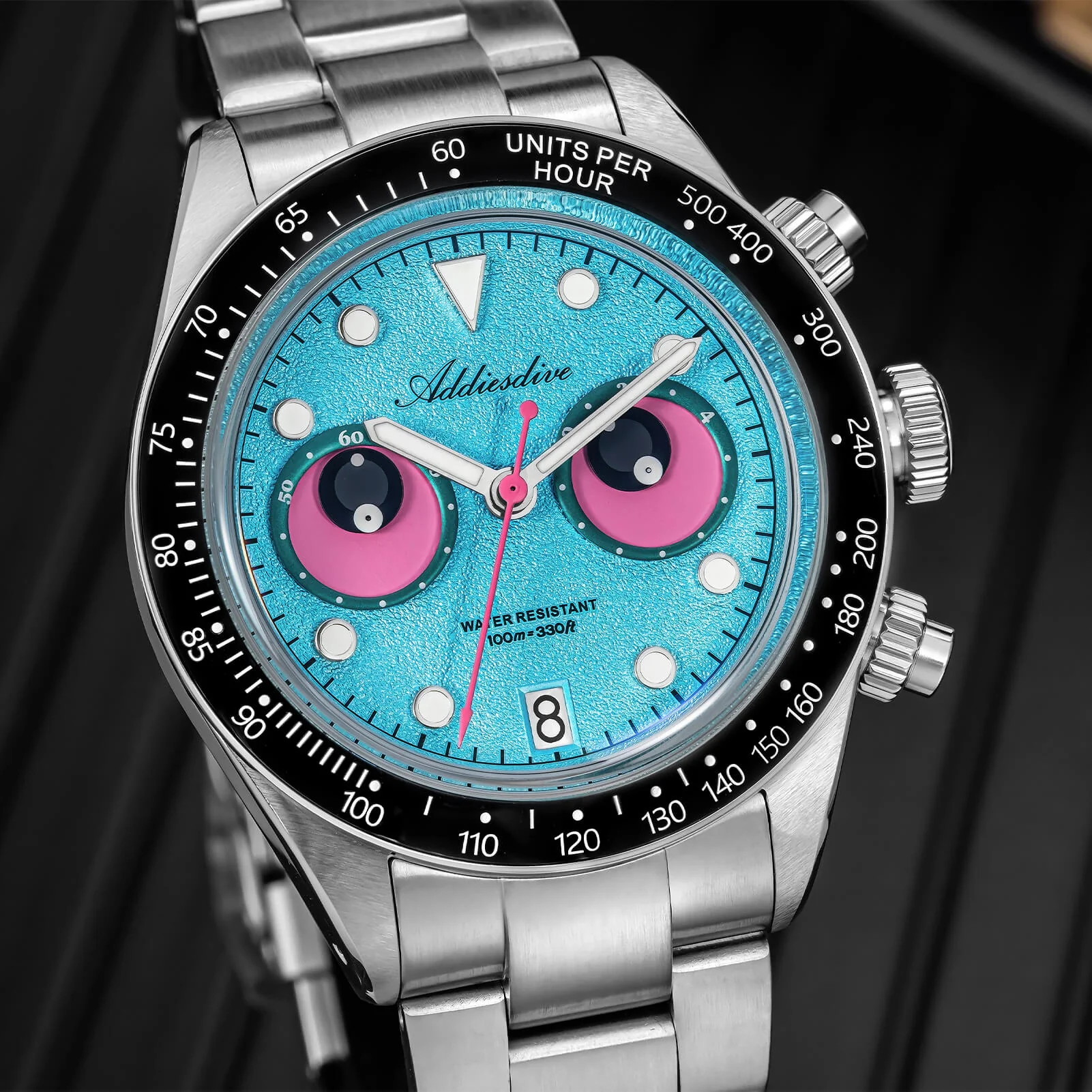 ADDIESDIVE 40mm VK64 Quartz Chronograph Eye Dial Watch AD2557 - Image 17