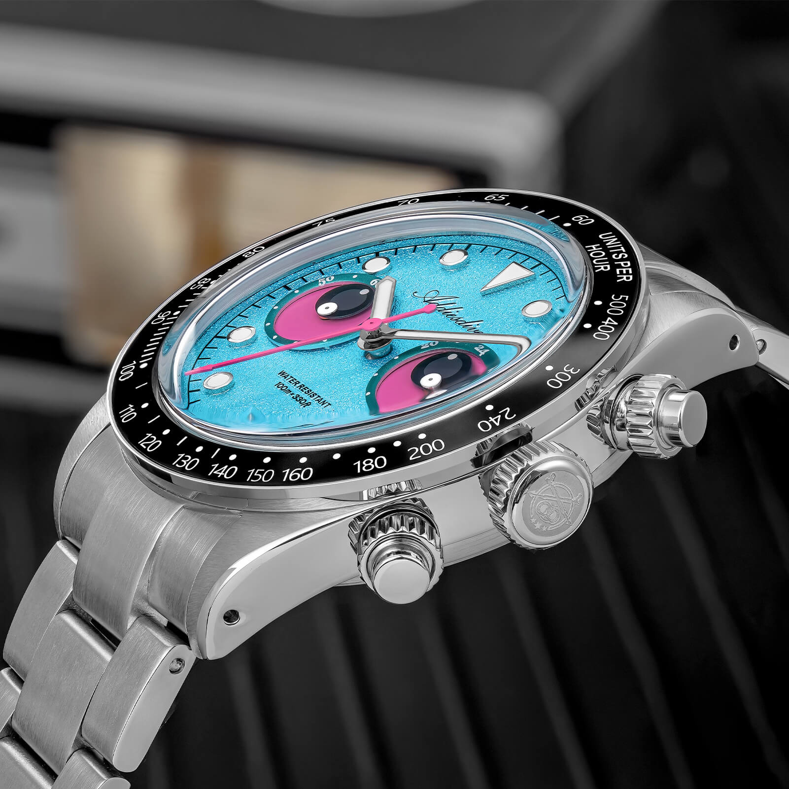 ADDIESDIVE 40mm VK64 Quartz Chronograph Eye Dial Watch AD2557 - Image 18