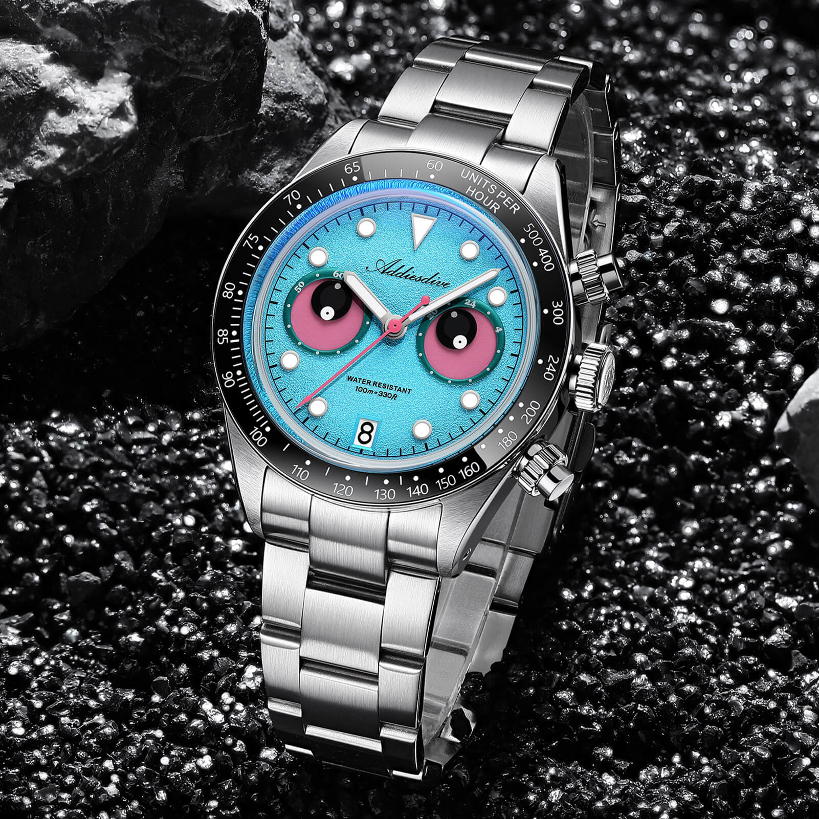 ADDIESDIVE 40mm VK64 Quartz Chronograph Eye Dial Watch AD2557 - Image 20