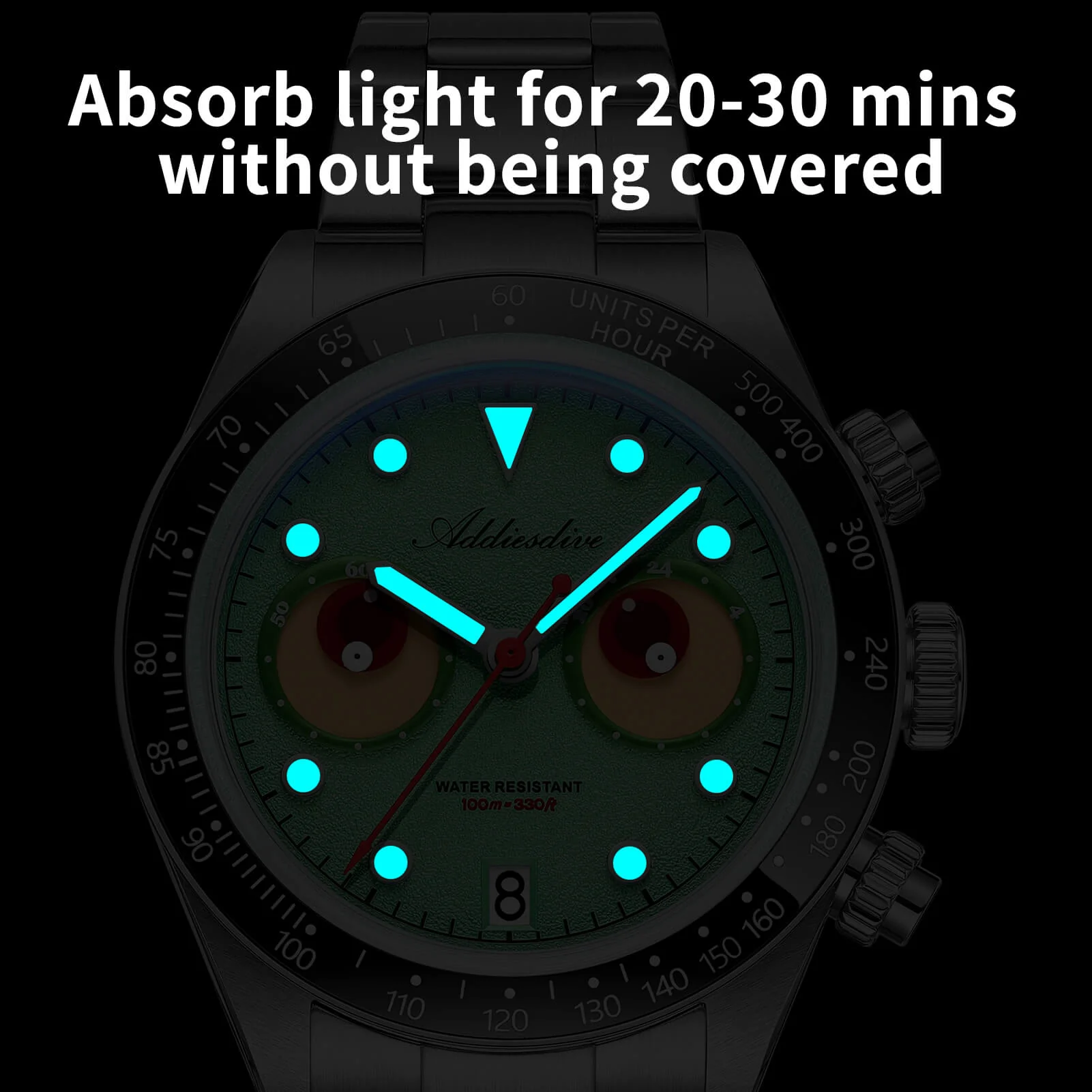 ADDIESDIVE 40mm VK64 Quartz Chronograph Eye Dial Watch AD2557 - Image 27