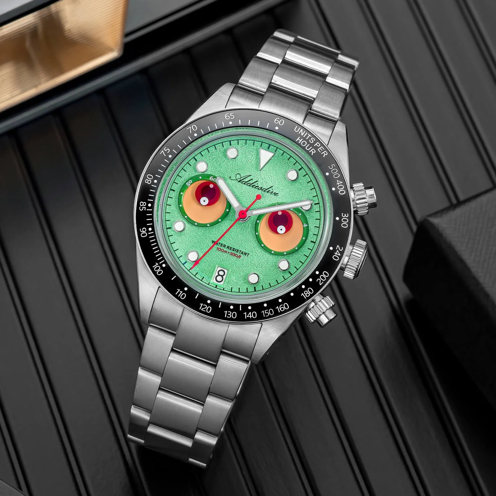 ADDIESDIVE 40mm VK64 Quartz Chronograph Eye Dial Watch AD2557 - Image 29