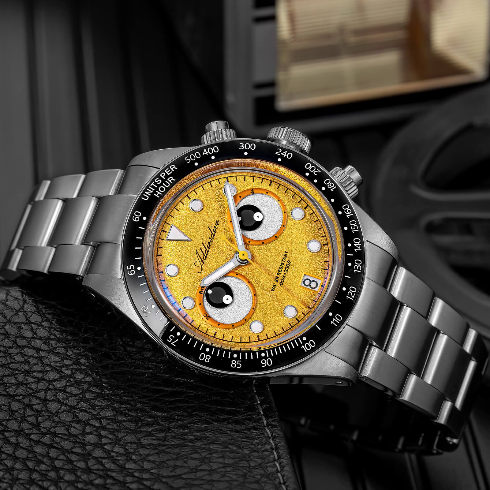 ADDIESDIVE 40mm VK64 Quartz Chronograph Eye Dial Watch AD2557 - Image 3