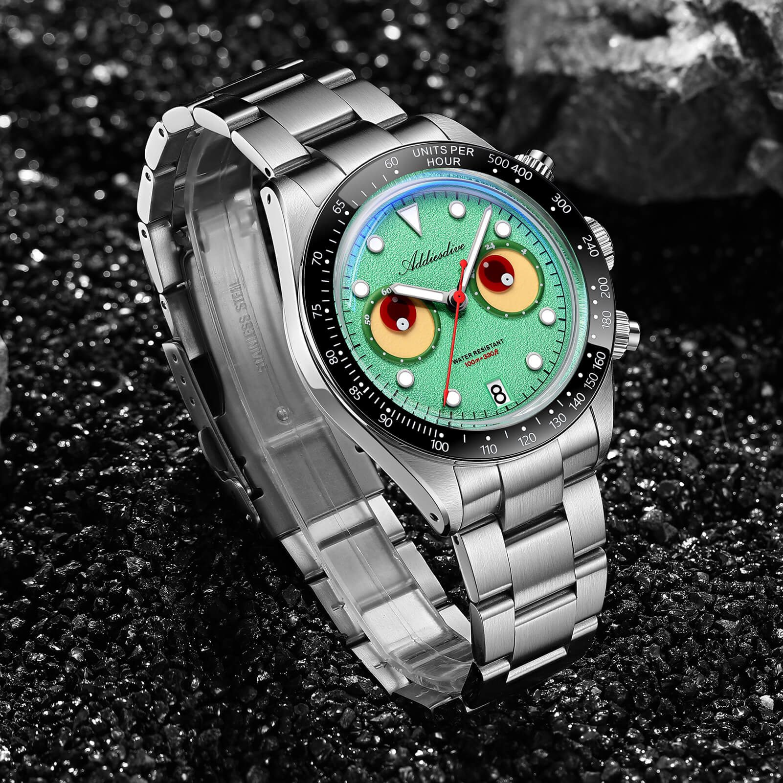ADDIESDIVE 40mm VK64 Quartz Chronograph Eye Dial Watch AD2557 - Image 30