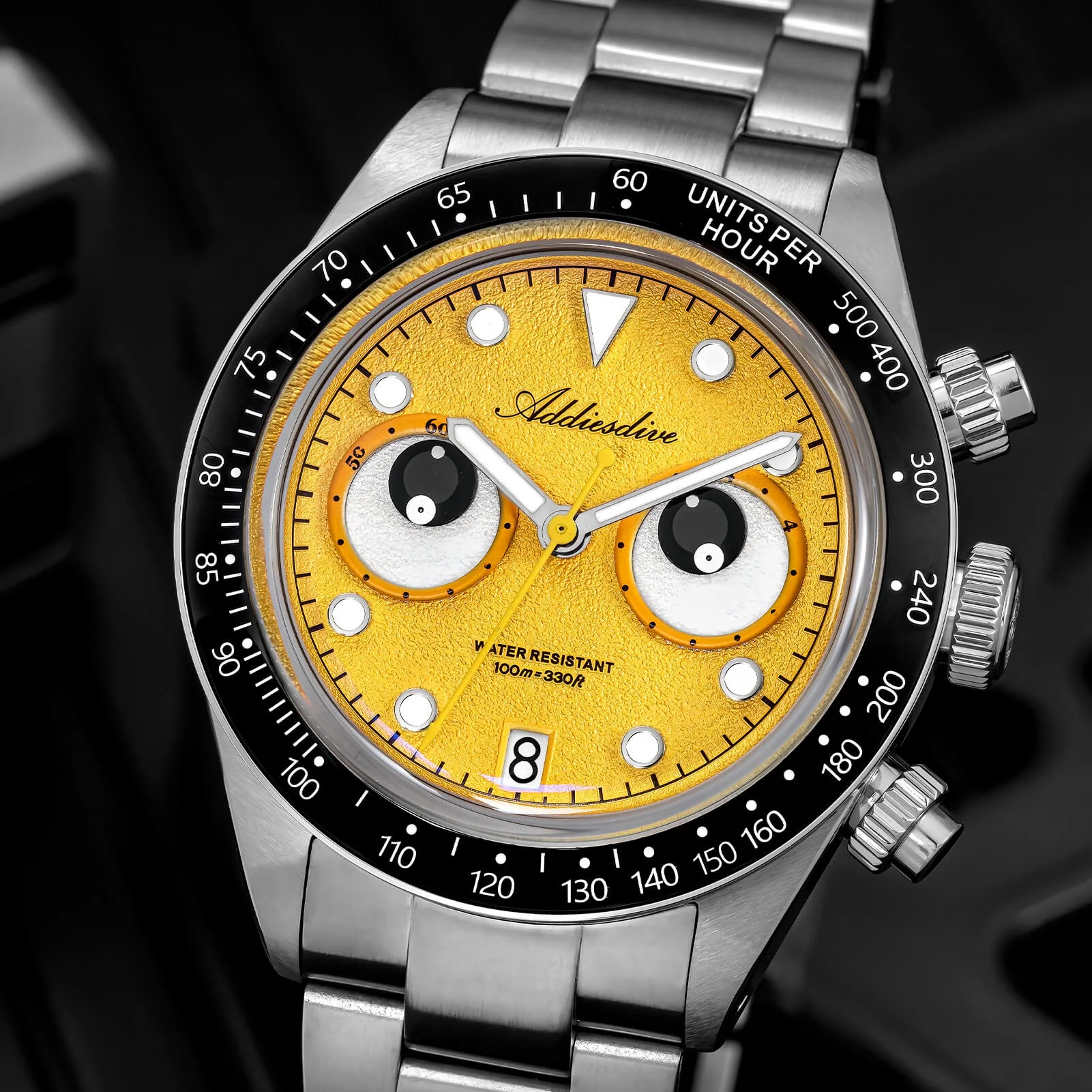 ADDIESDIVE 40mm VK64 Quartz Chronograph Eye Dial Watch AD2557 - Image 6