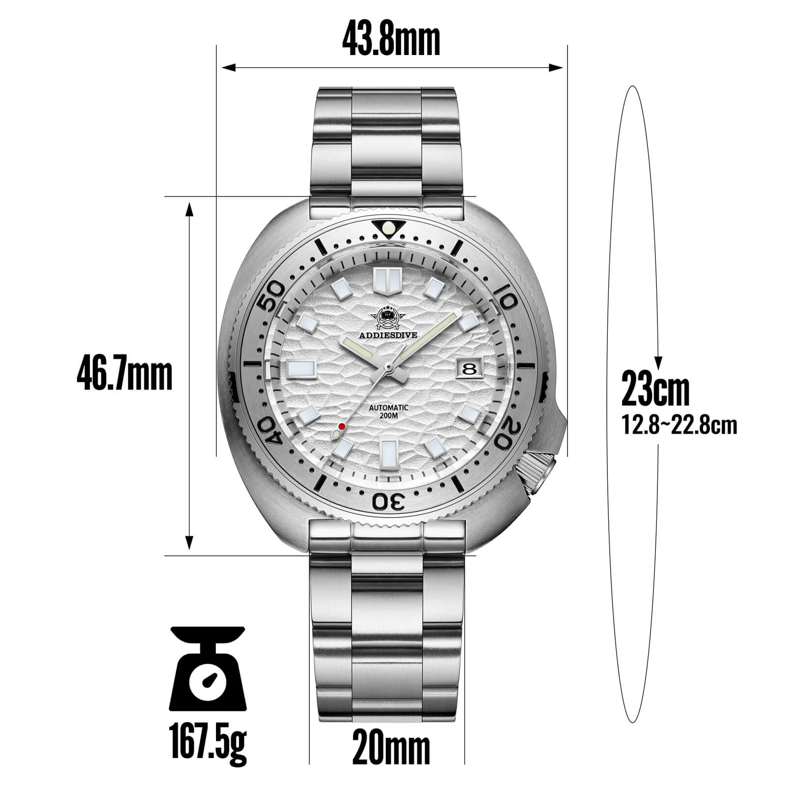 🔥Summer Sale🔥ADDIESDIVE®Turtle White Automatic Dive Watch 1970 Captain Willard Homage ( AD2117) - Image 9