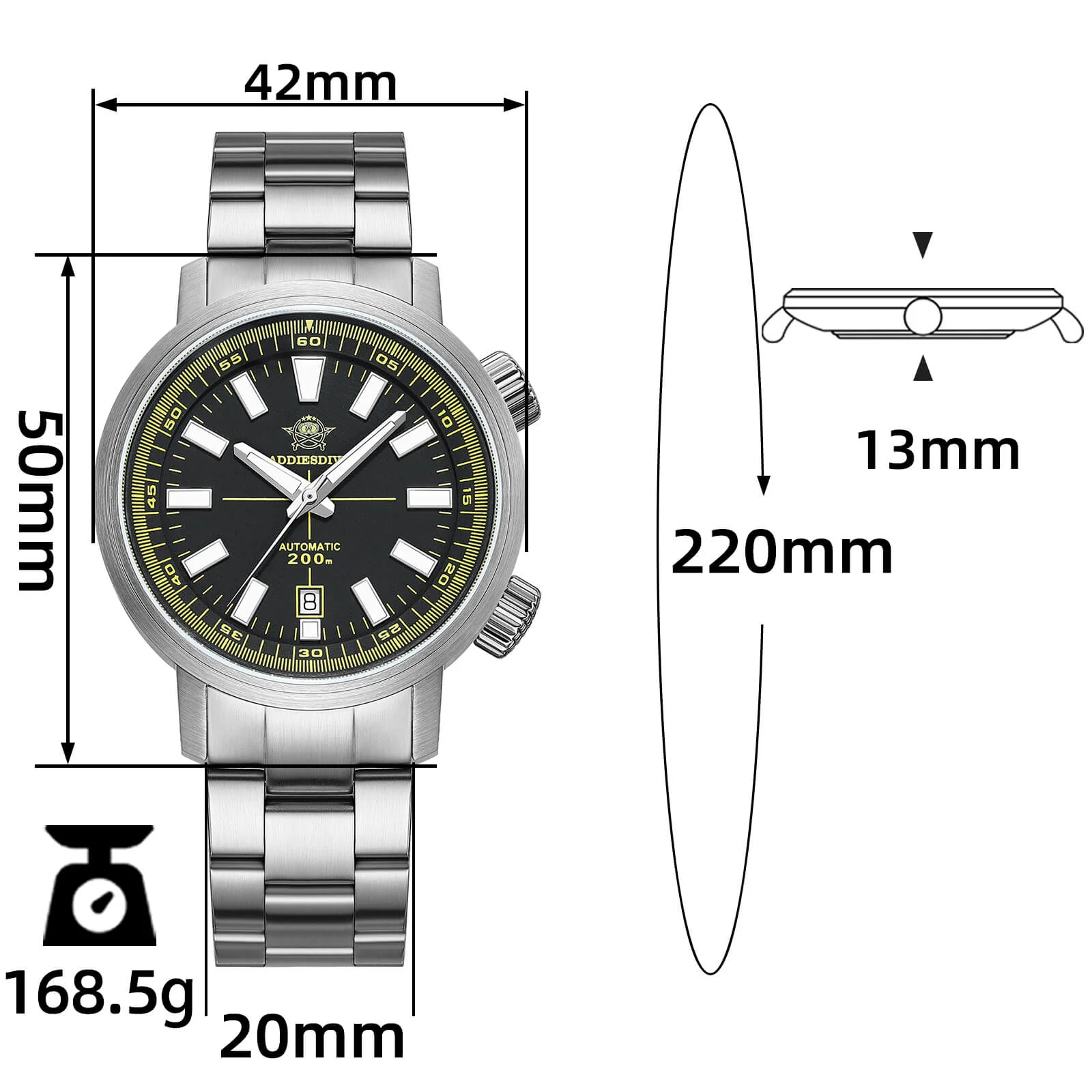 Addiesdive Dual Crown Captain Willard 6105 Homage AD2093 - Image 21