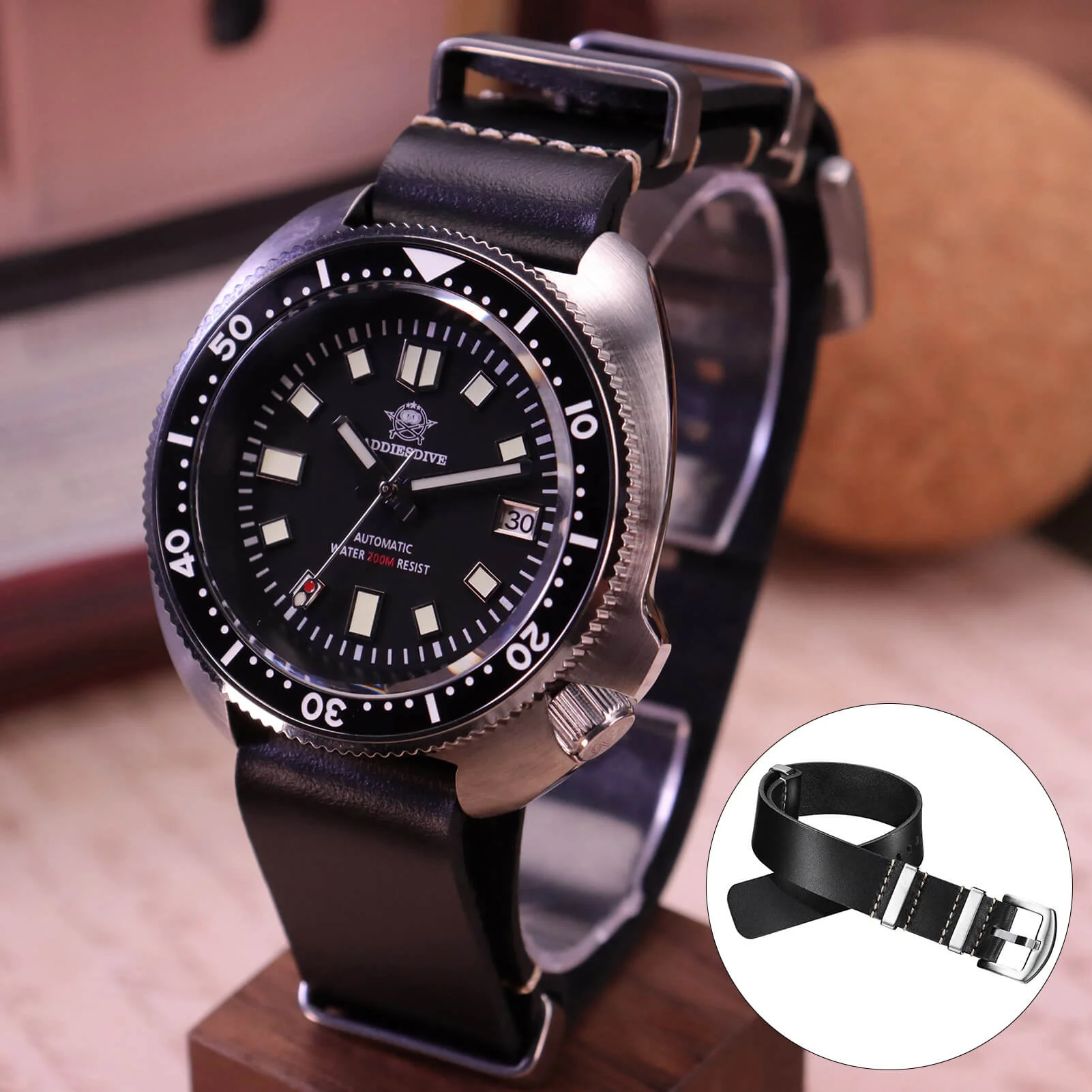 ADDIESDIVE Leather Watch Strap for Men, 20mm - Image 25