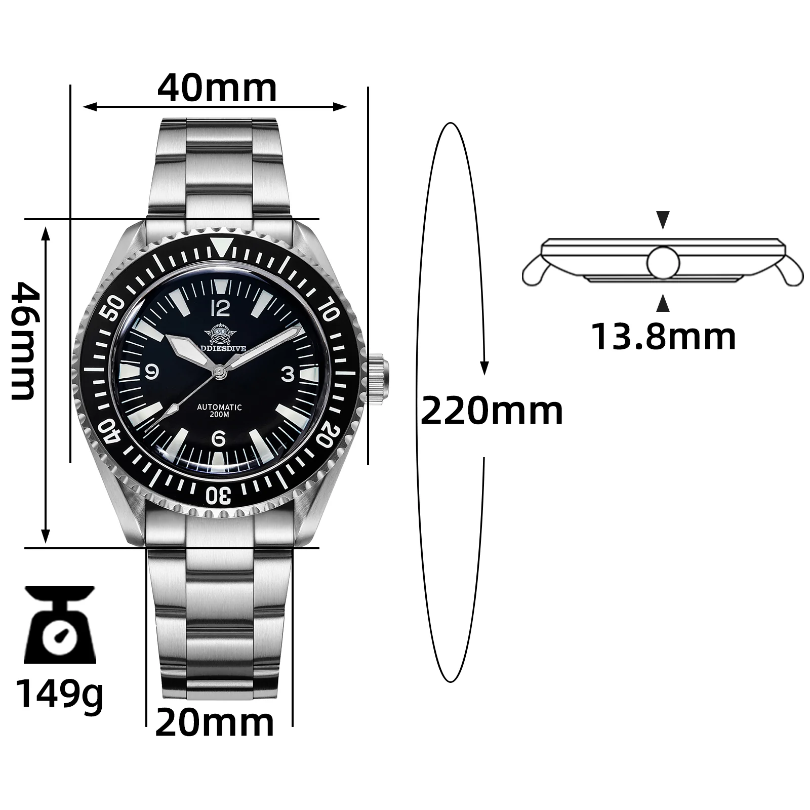 🔥Summer Sale🔥ADDIESDIVE Sharkmaster 300 Automatic Dive Watch AD2056 - Image 13