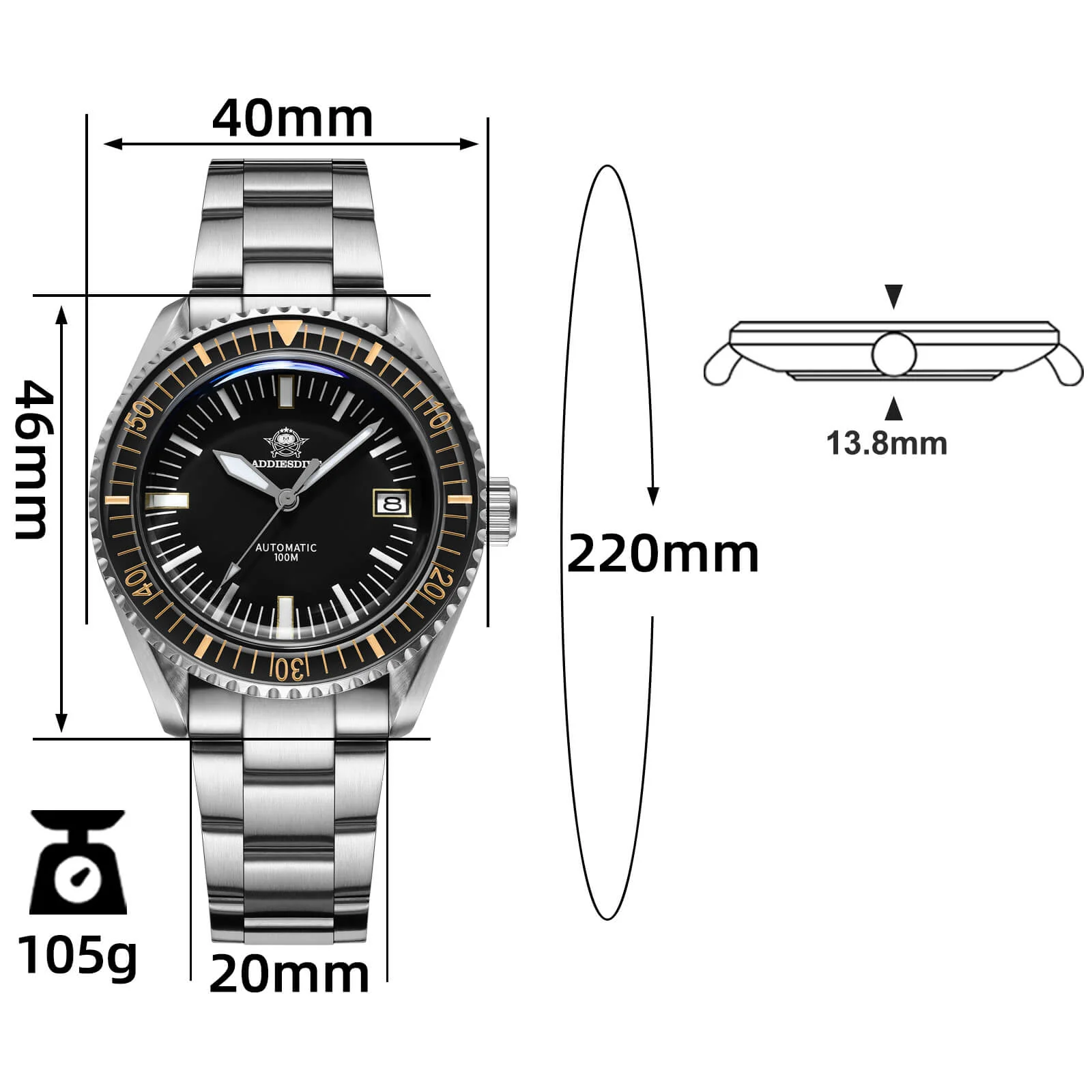 ADDIESDIVE Milsub Automatic Dive Watch AD2058 - Image 18