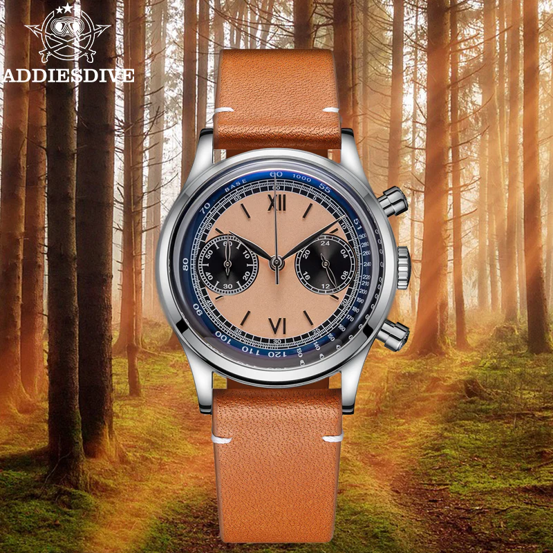 🔥Summer Sale🔥ADDIESDIVE Panda BB Chronograph Retro Men Watch 38mm Quartz Watch, AD2037 - Image 10