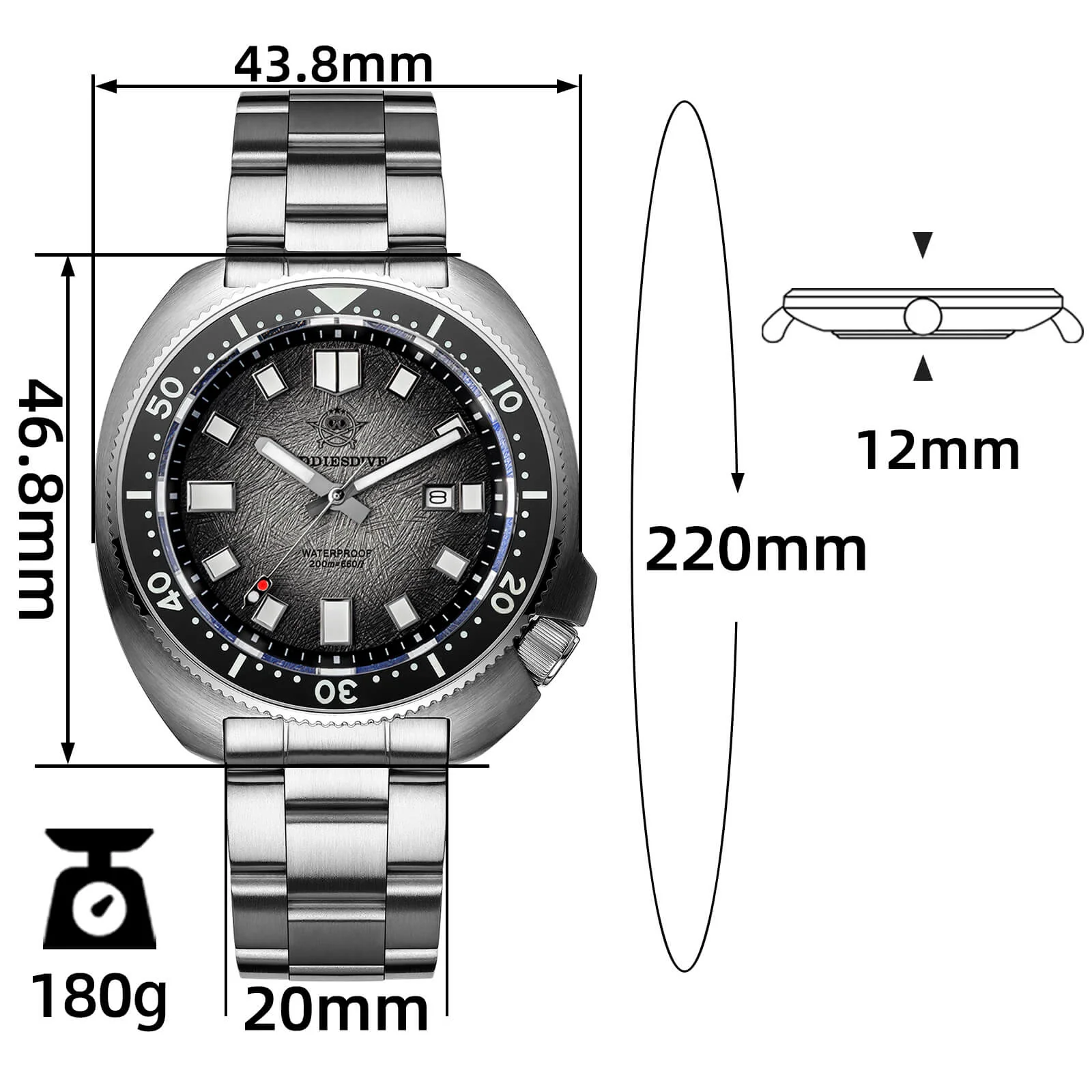 🔥Summer Sale🔥Addiesdive Turtle Quartz Diver Men Watch Sapphire Crystal AD2511 - Image 11