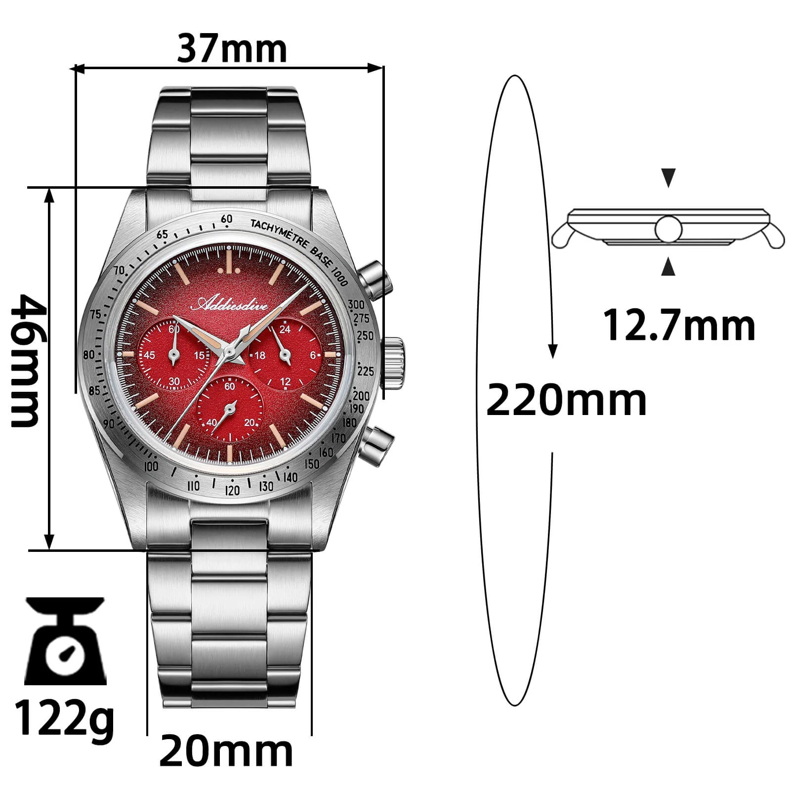 🔥EarlyBird🔥ADDIESDIVE 37mm 0s20 Chronograph Watch AD2552 - Image 22