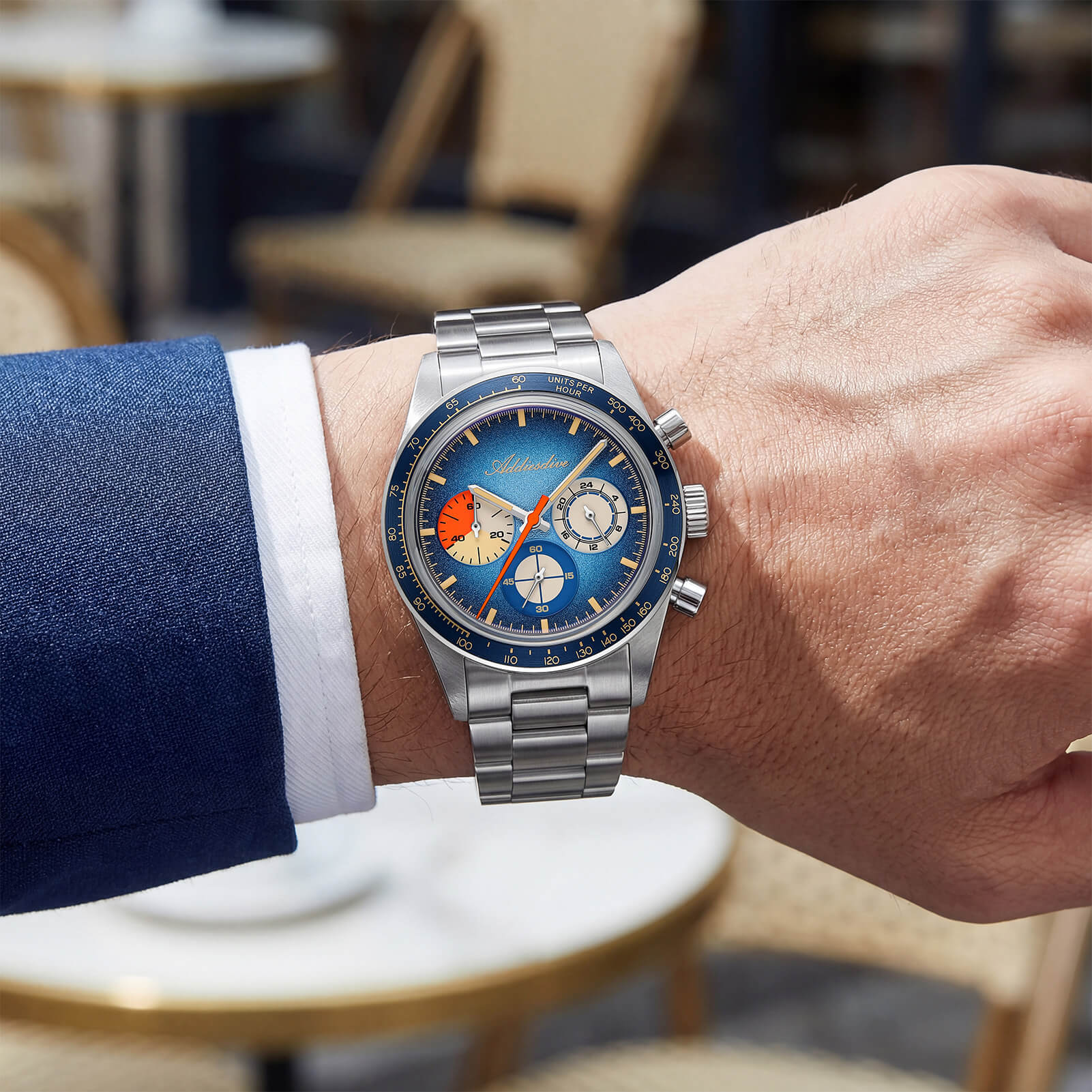 🔥Summer Sale🔥ADDIESDIVE 37mm Luxury Quartz Chronograph Watch AD2551 - Image 17
