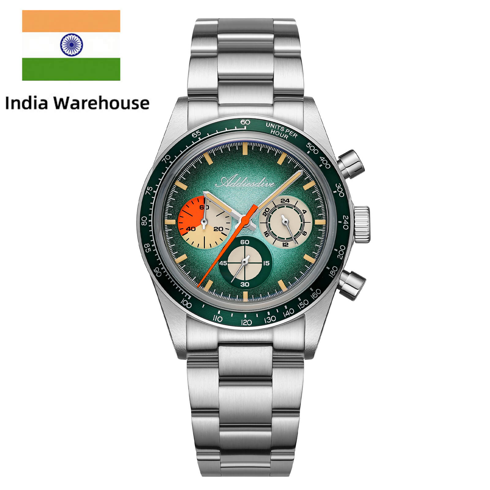 ★India Warehouse★ADDIESDIVE 37mm Luxury Quartz Chronograph Watch AD2551 - Image 8
