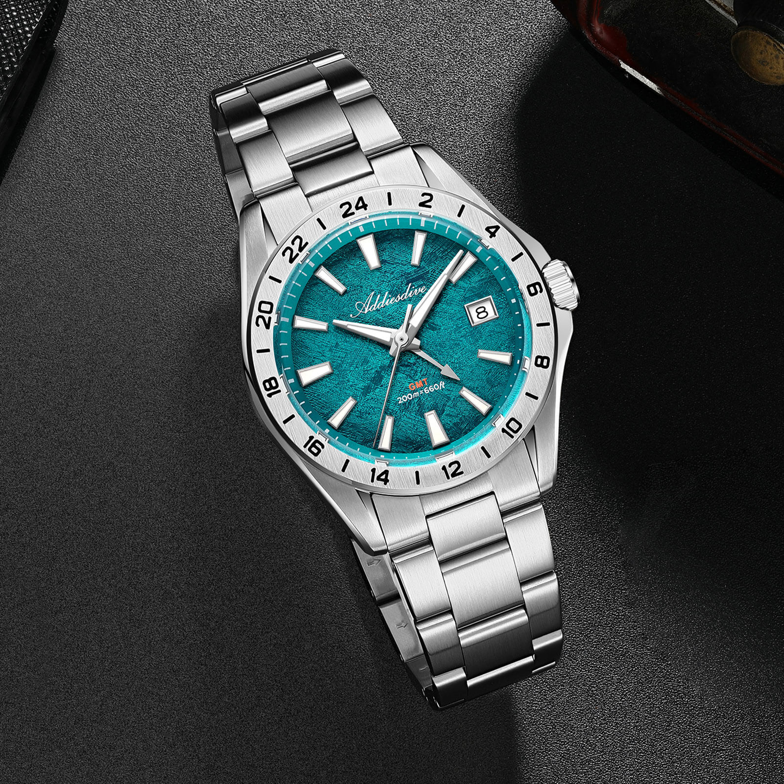 ★India Warehouse★ADDIESDIVE 38mm GMT Quartz Watch RONDA515 Movement（AD2548） - Image 4