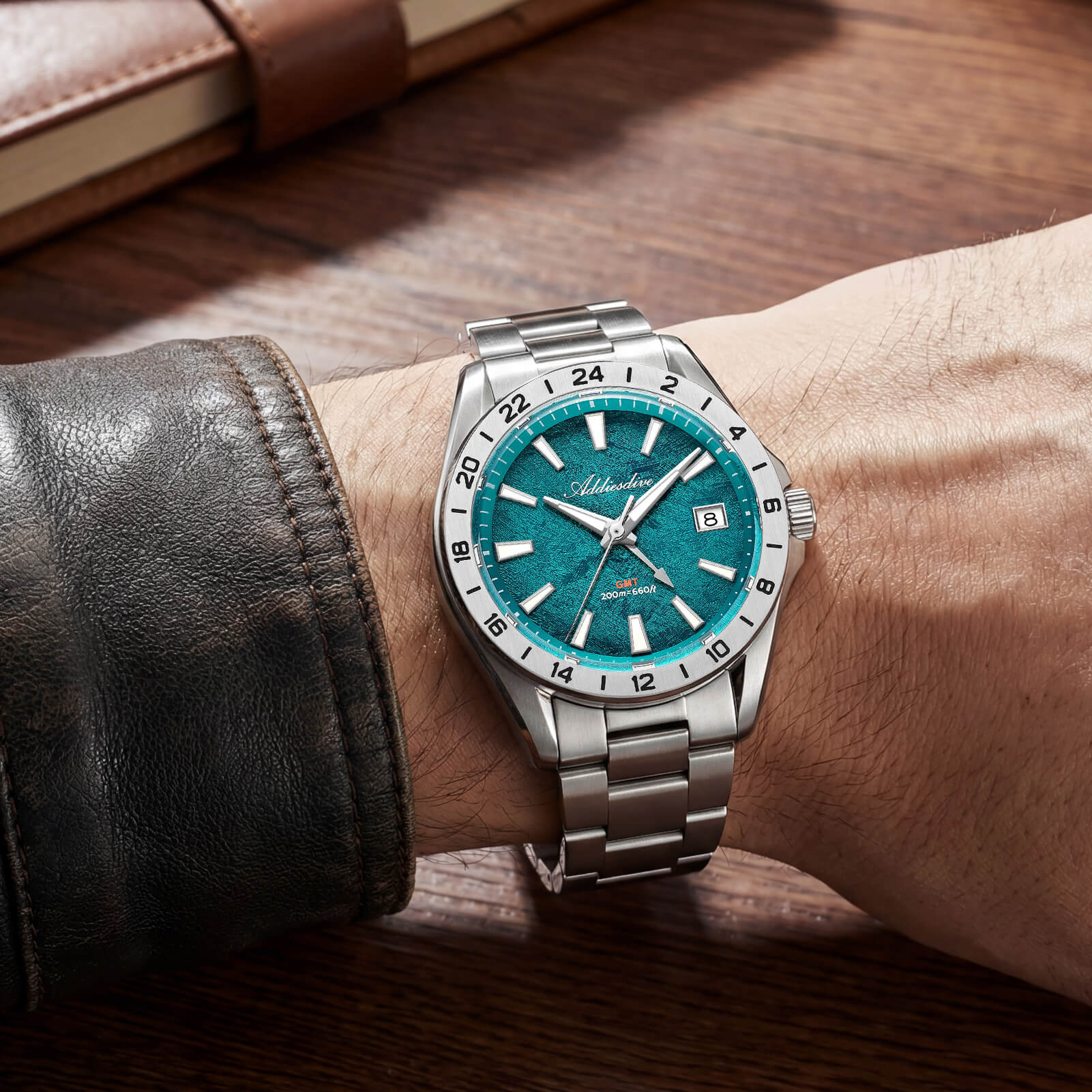 ★India Warehouse★ADDIESDIVE 38mm GMT Quartz Watch RONDA515 Movement（AD2548） - Image 5