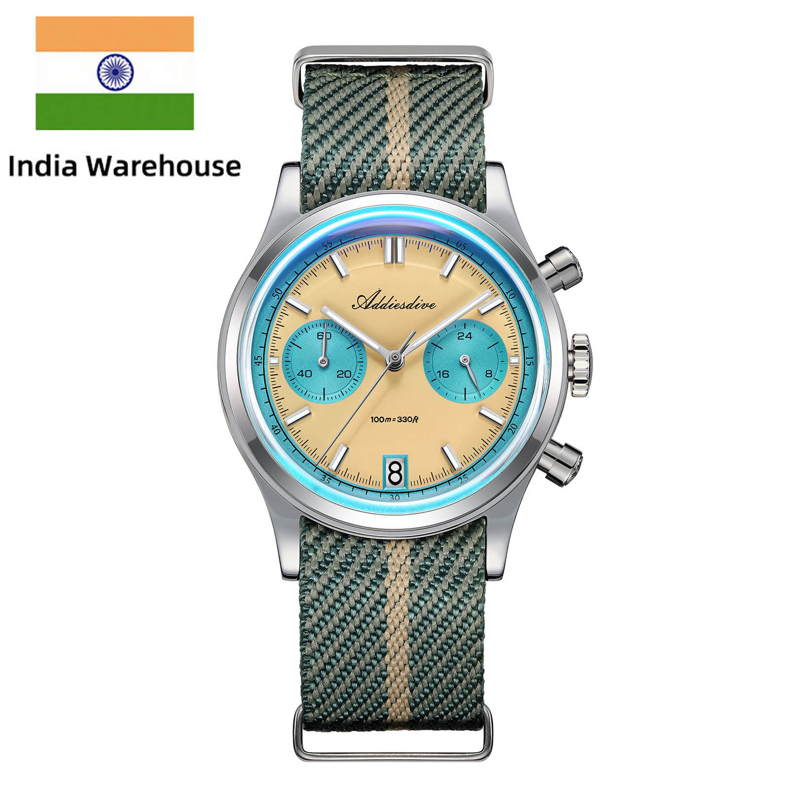 ★India Warehouse★ADDIESDIVE 38mm VK64 Chronograph Watch AD2095 - Image 14