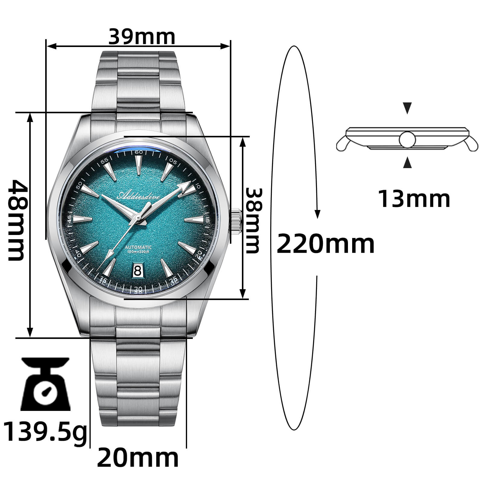 U.S. Warehouse -Addiesdive 39mm 8215 Automatic Men Watch AD2094 - Image 9