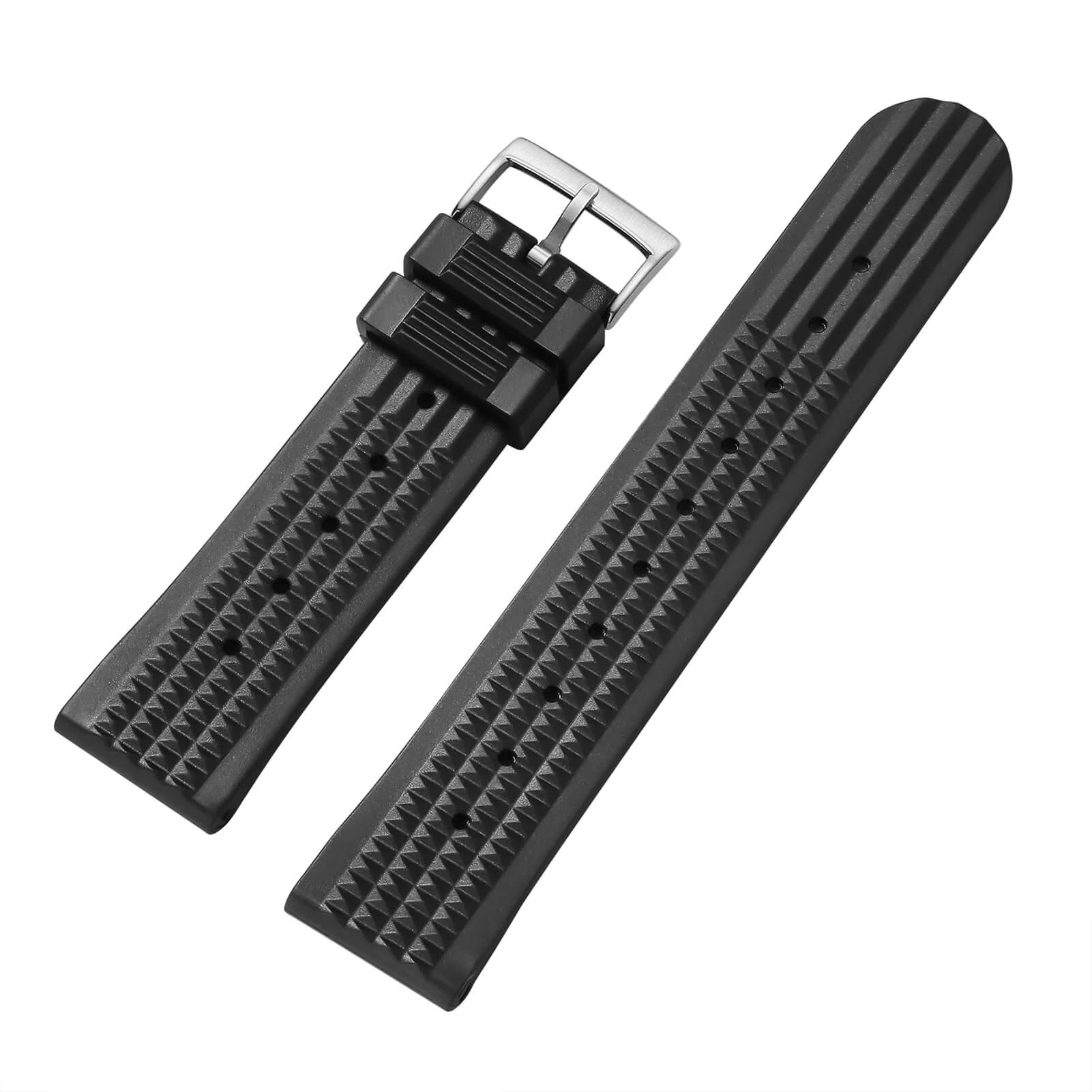 ★India Warehouse★ADDIESDIVE Silicone Waffle Strap Black 20mm