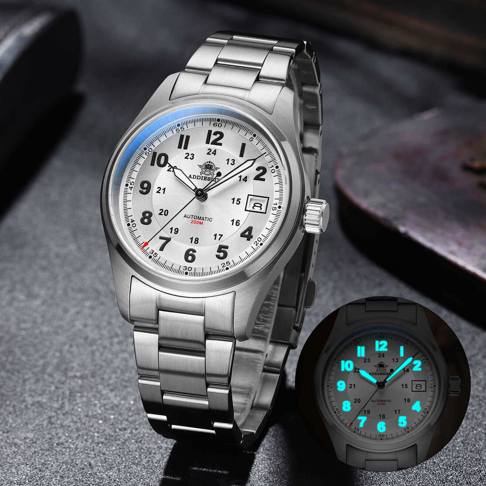 U.S. Warehouse -ADDIESDIVE® Men's Elegant 8215 Automatic Watch Diver 200M (AD2525) - Image 9