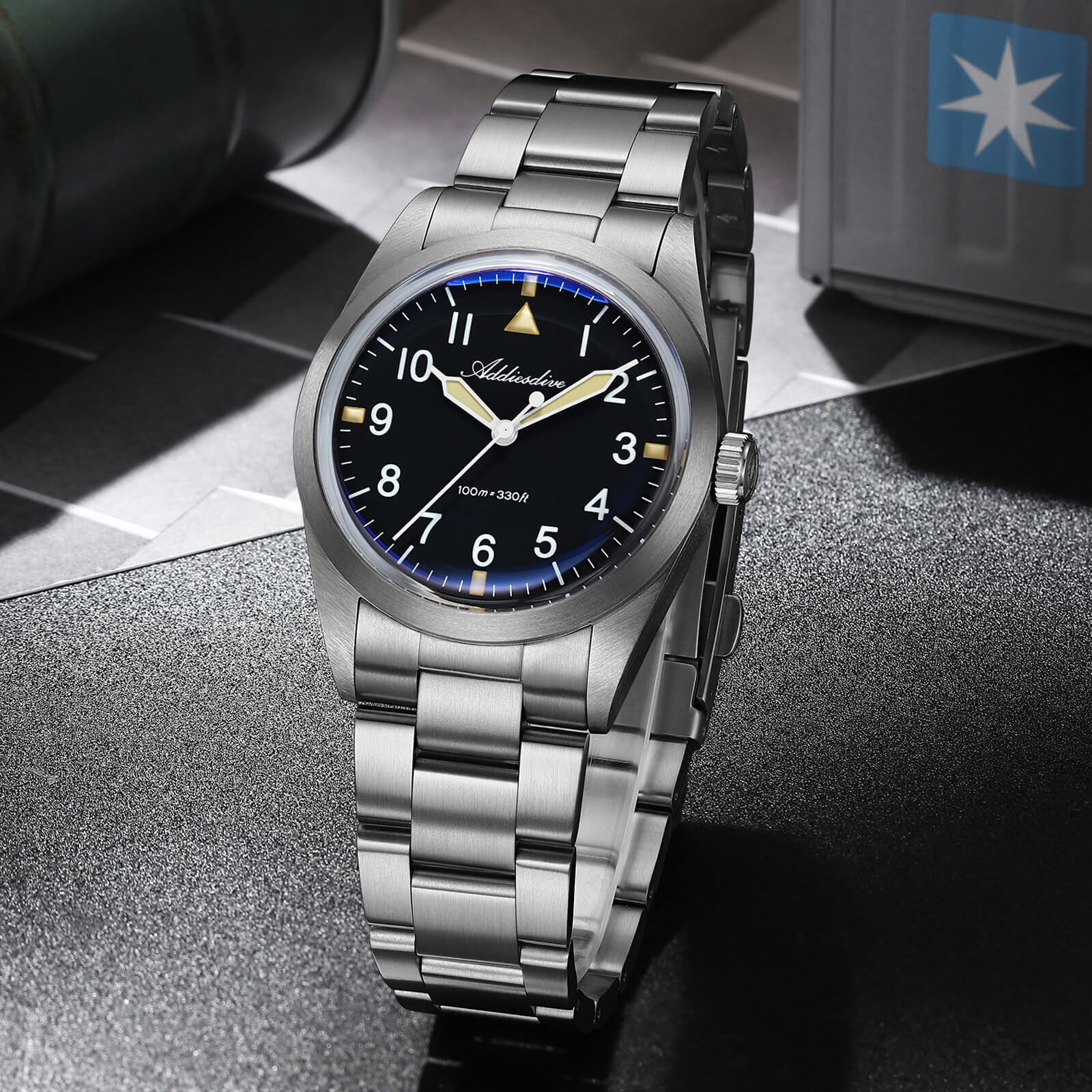 U.S. Warehouse -Addiesdive 36mm Titanium Military Field Watch AD2502 - Image 8