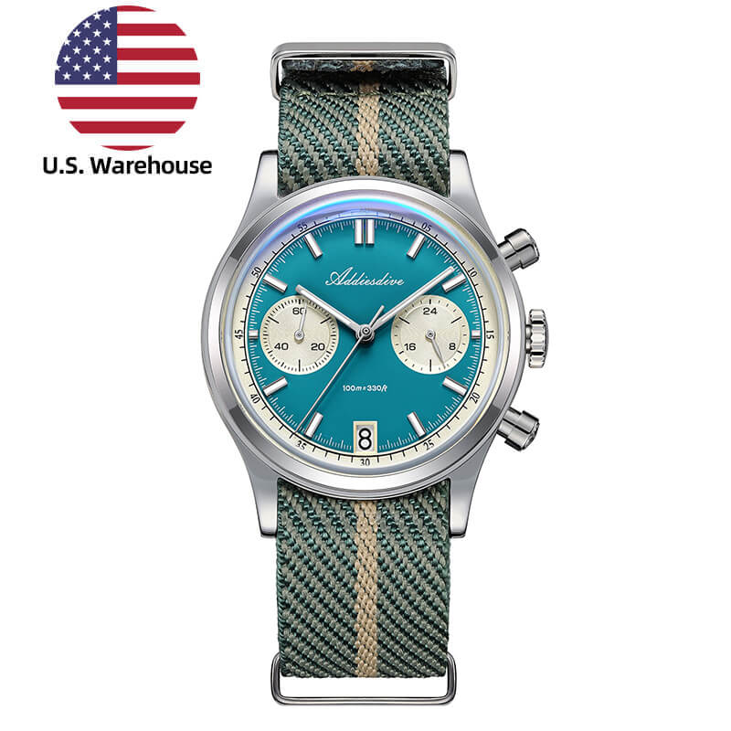 U.S. Warehouse -ADDIESDIVE 38mm 0S21 Chronograph Watch AD2542
