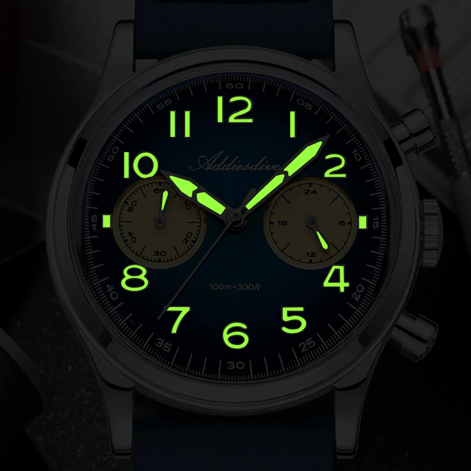 ADDIESDIVE 38mm VK64 Chronograph Watch AD2516 - Image 10