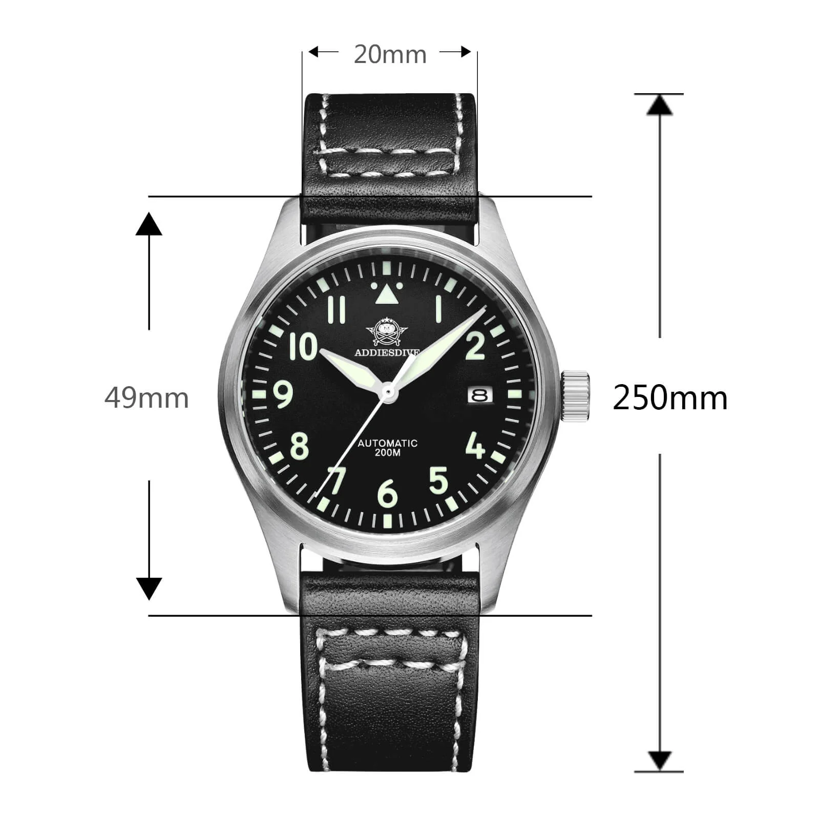 U.S. Warehouse -ADDIESDIVE®39mm Men's Elegant Automatic Watch Diver 200M (AD2519) - Image 8
