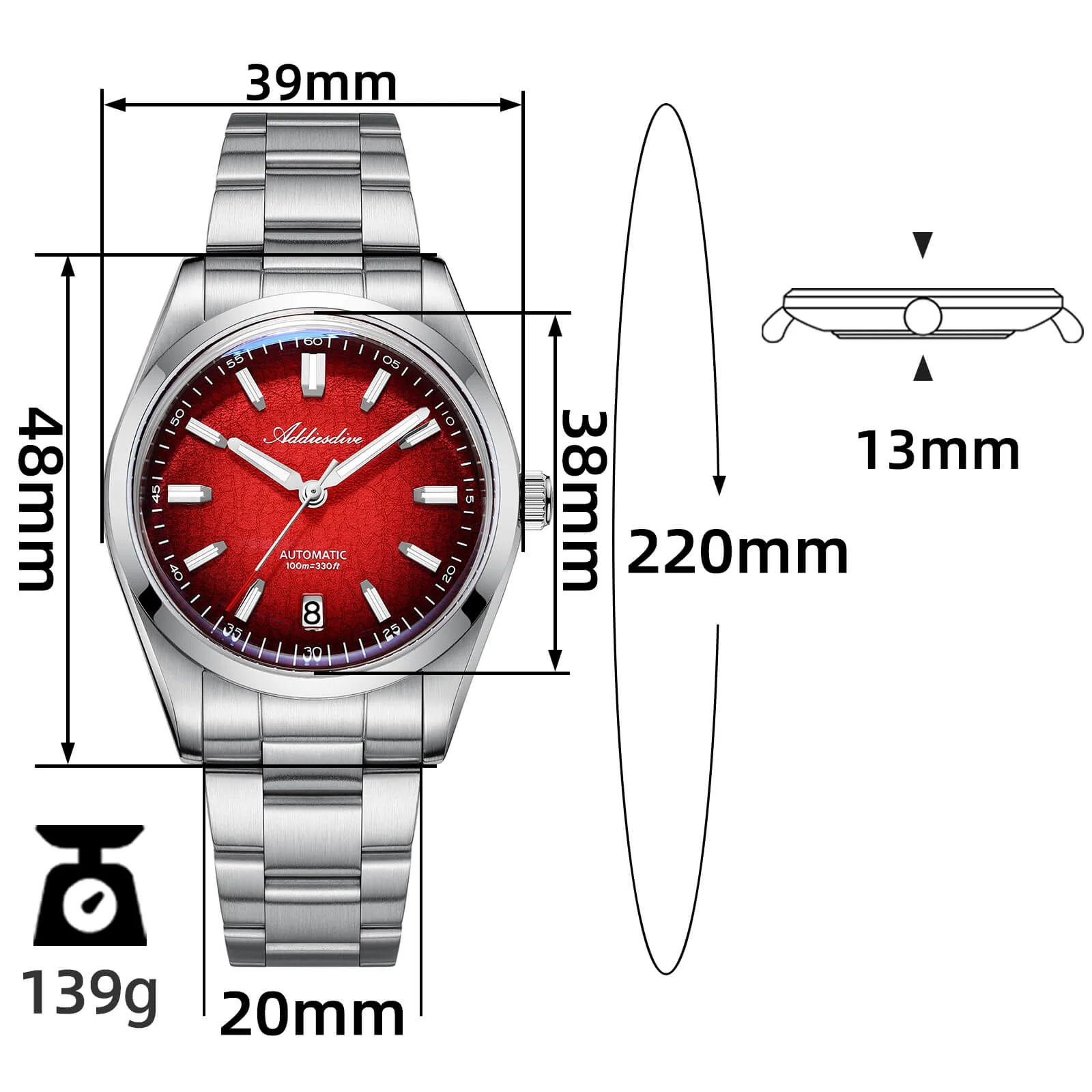 U.S. Warehouse -Addiesdive 39mm Luxury 8215 Automatic Watch AD2531 - Image 2