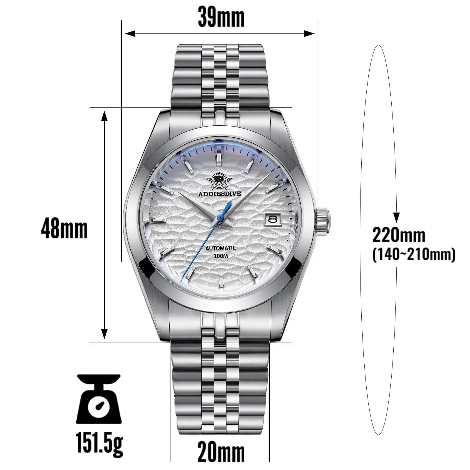 U.S. Warehouse -ADDIESDIVE 39mm Retro Mechanical Men Watch AD2118 - Image 2