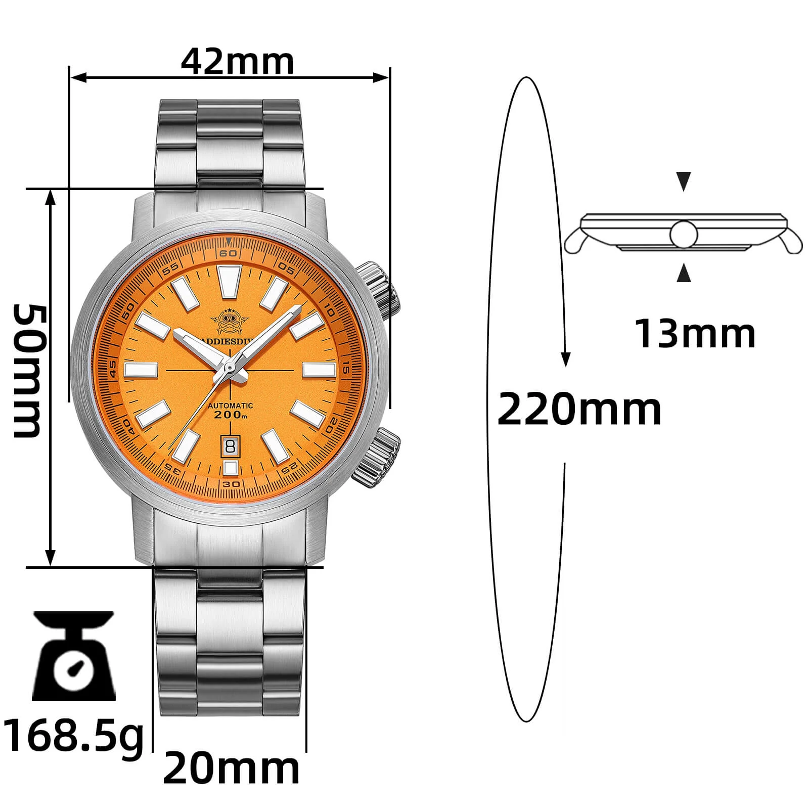 Addiesdive Dual Crown Captain Willard 6105 Homage AD2093 - Image 3