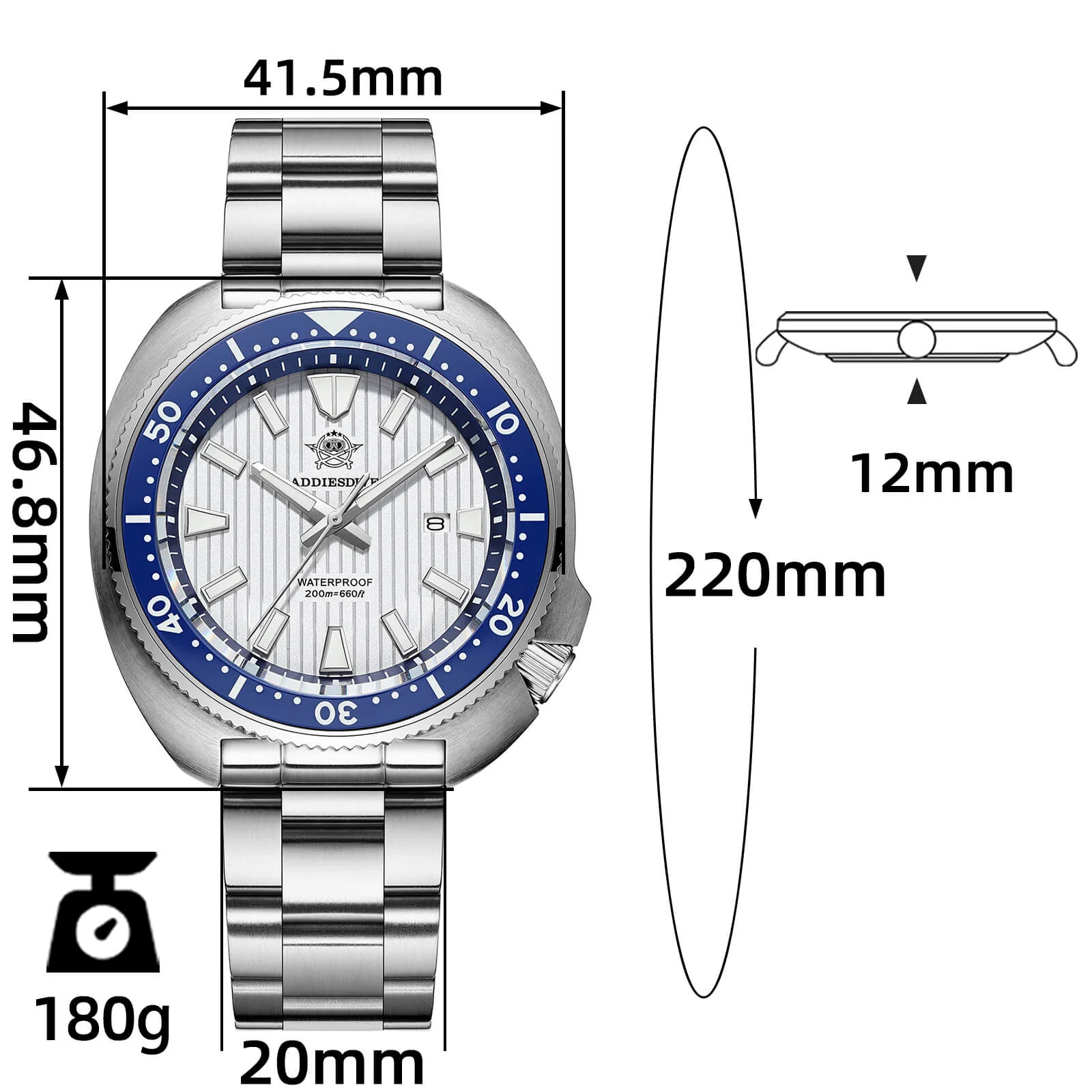 🔥Summer Sale🔥Addiesdive Turtle Quartz Diver Men Watch AD2507 - Image 24