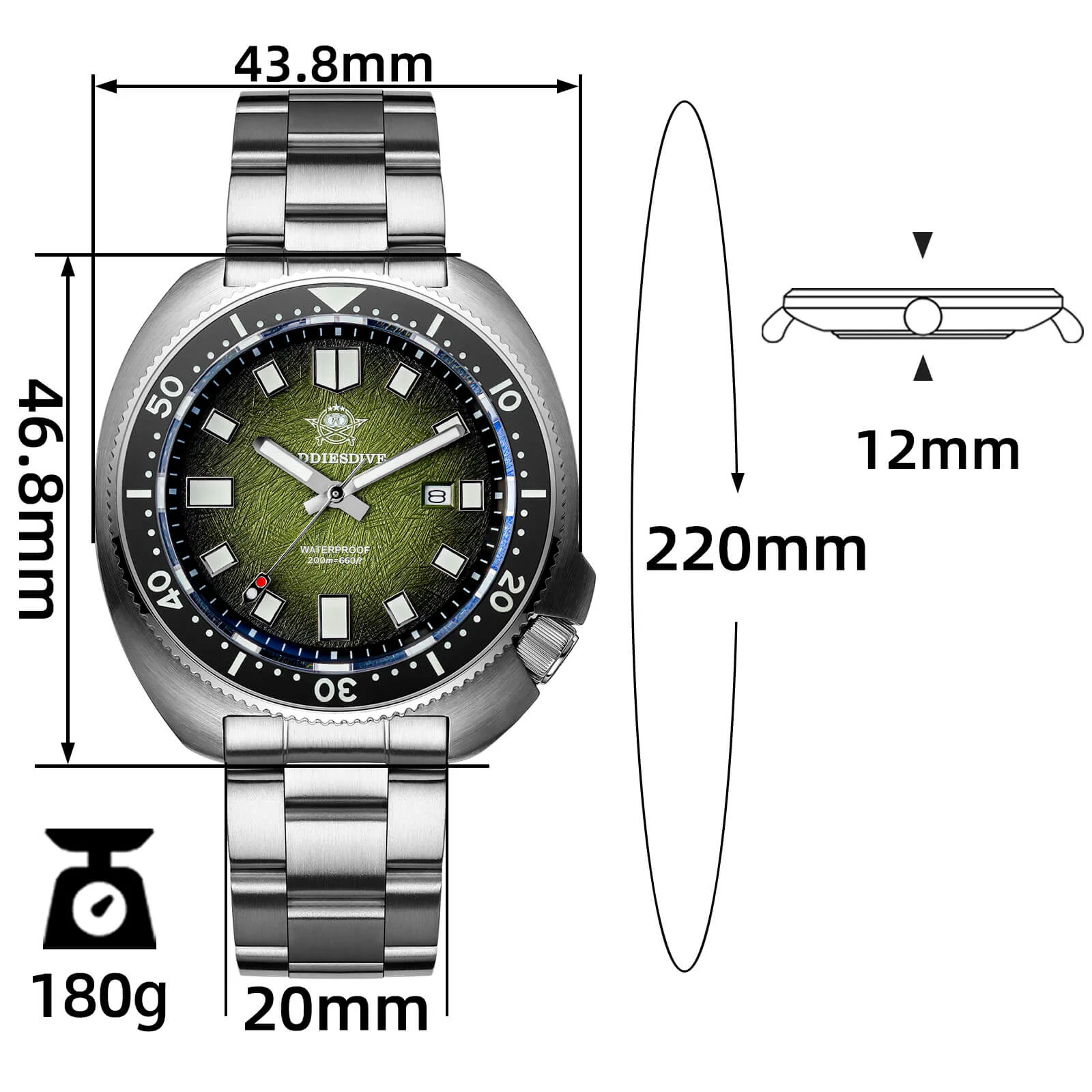 🔥Summer Sale🔥Addiesdive Turtle Quartz Diver Men Watch Sapphire Crystal AD2511 - Image 24